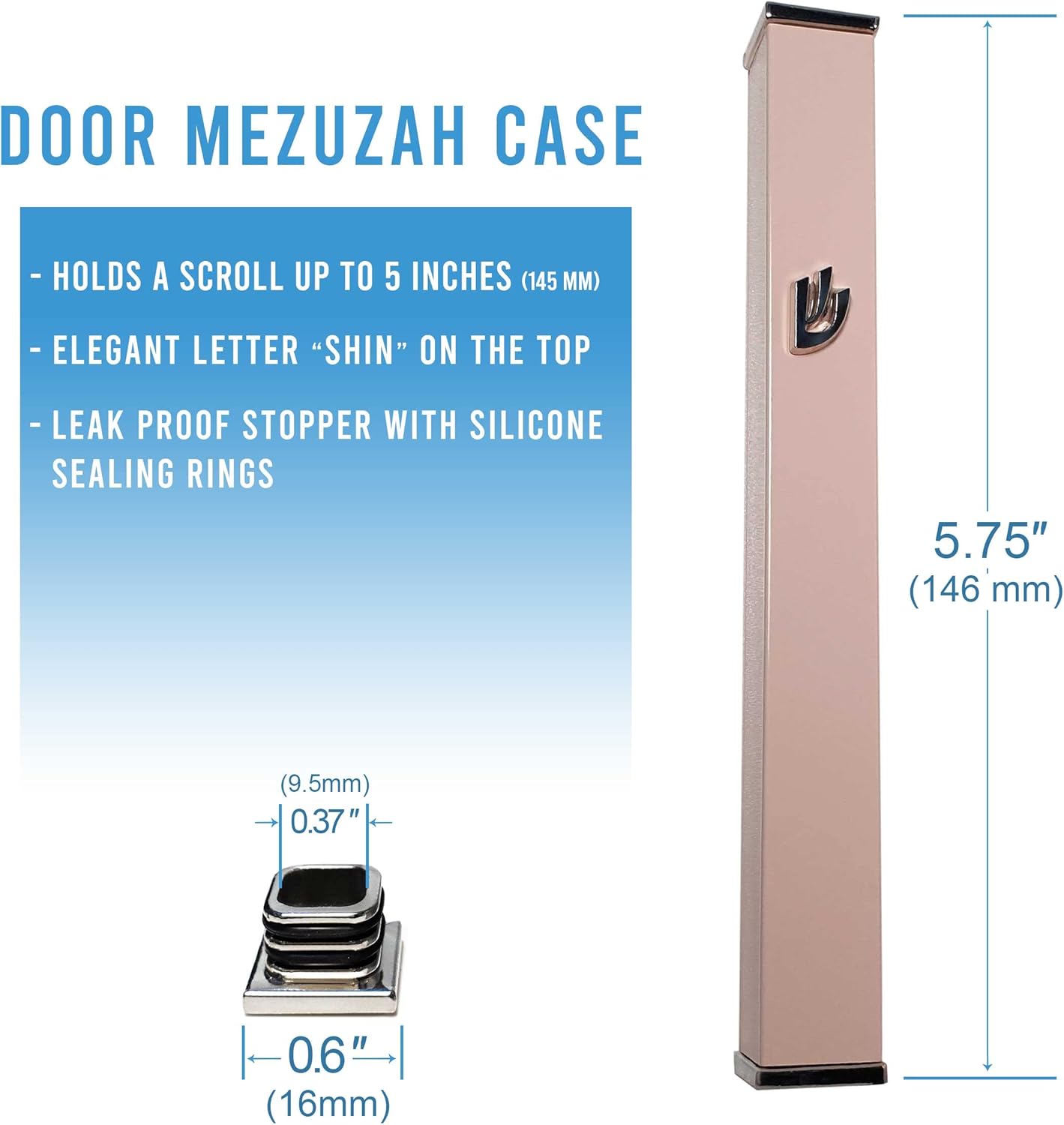 Elegant Modern Door Mezuzah Case Without Scroll