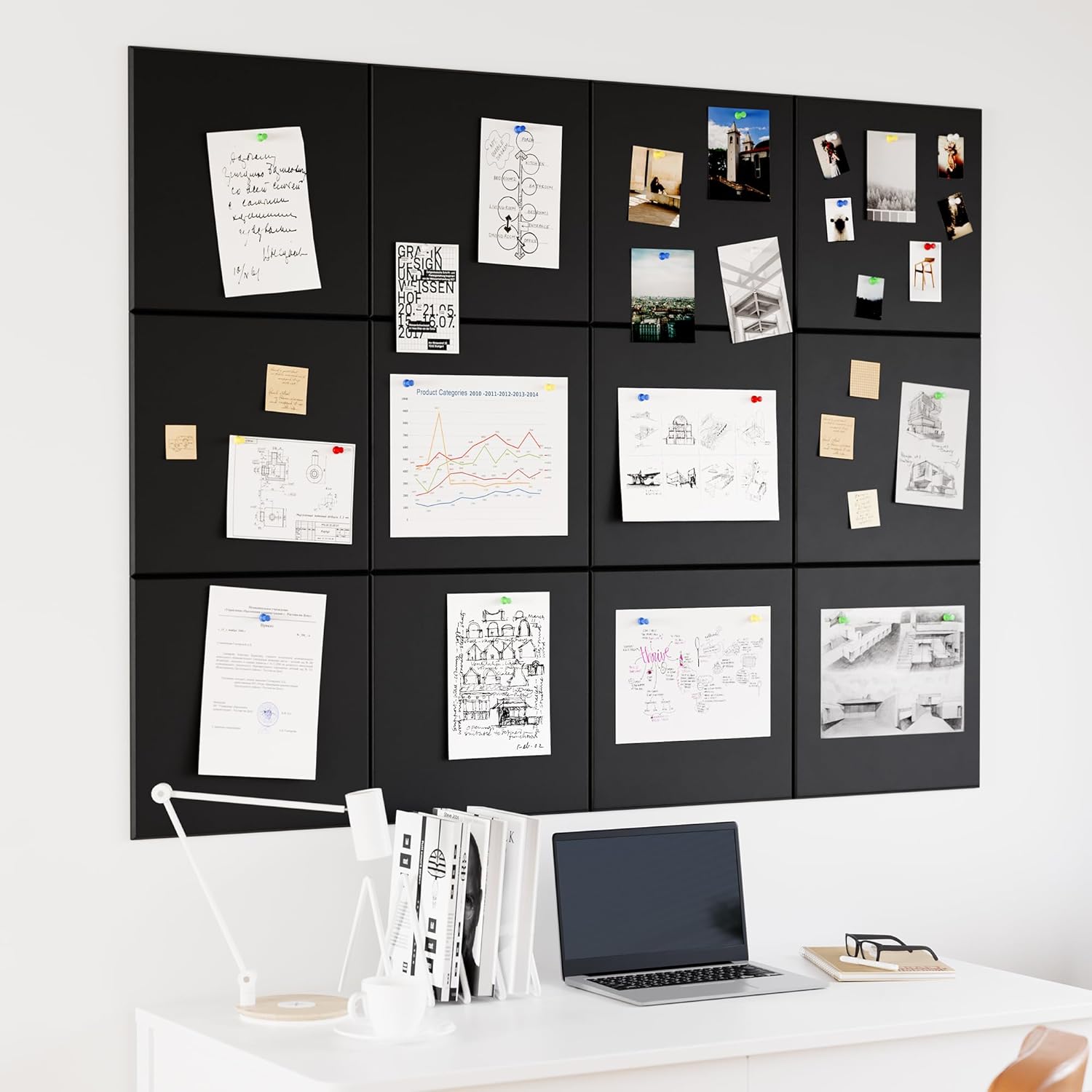 Neatsure 48x36 Inch Decorative Bulletin Board with Pushpins