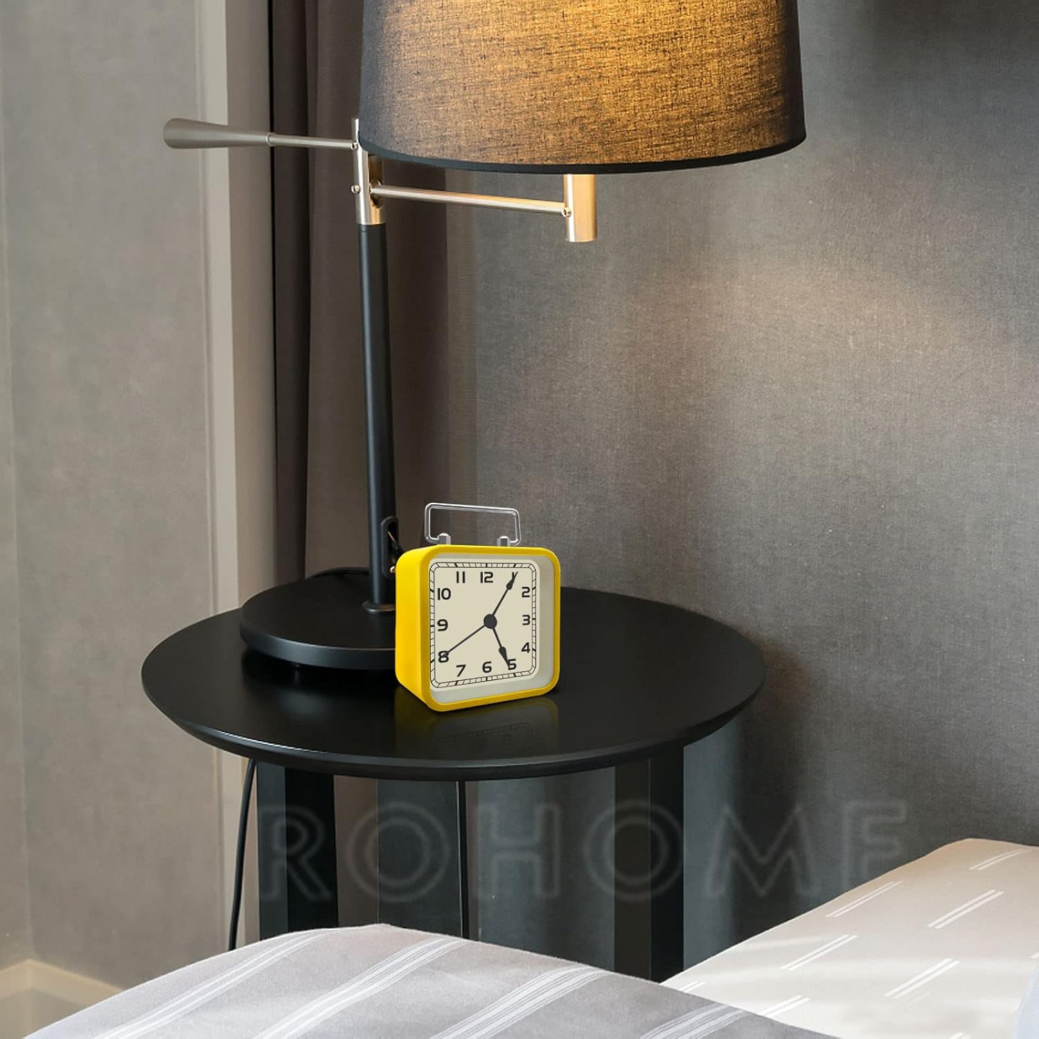 Retro Small Alarm Clock with Night Light and Silent Quartz Movement