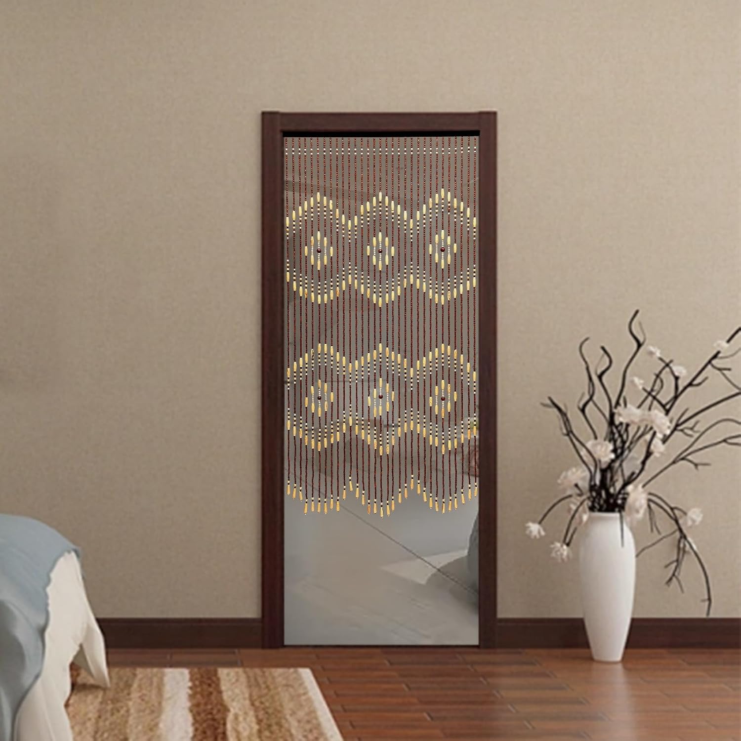 3543 x 689 Inch Wall Hanging Curtains with Wooden Beads