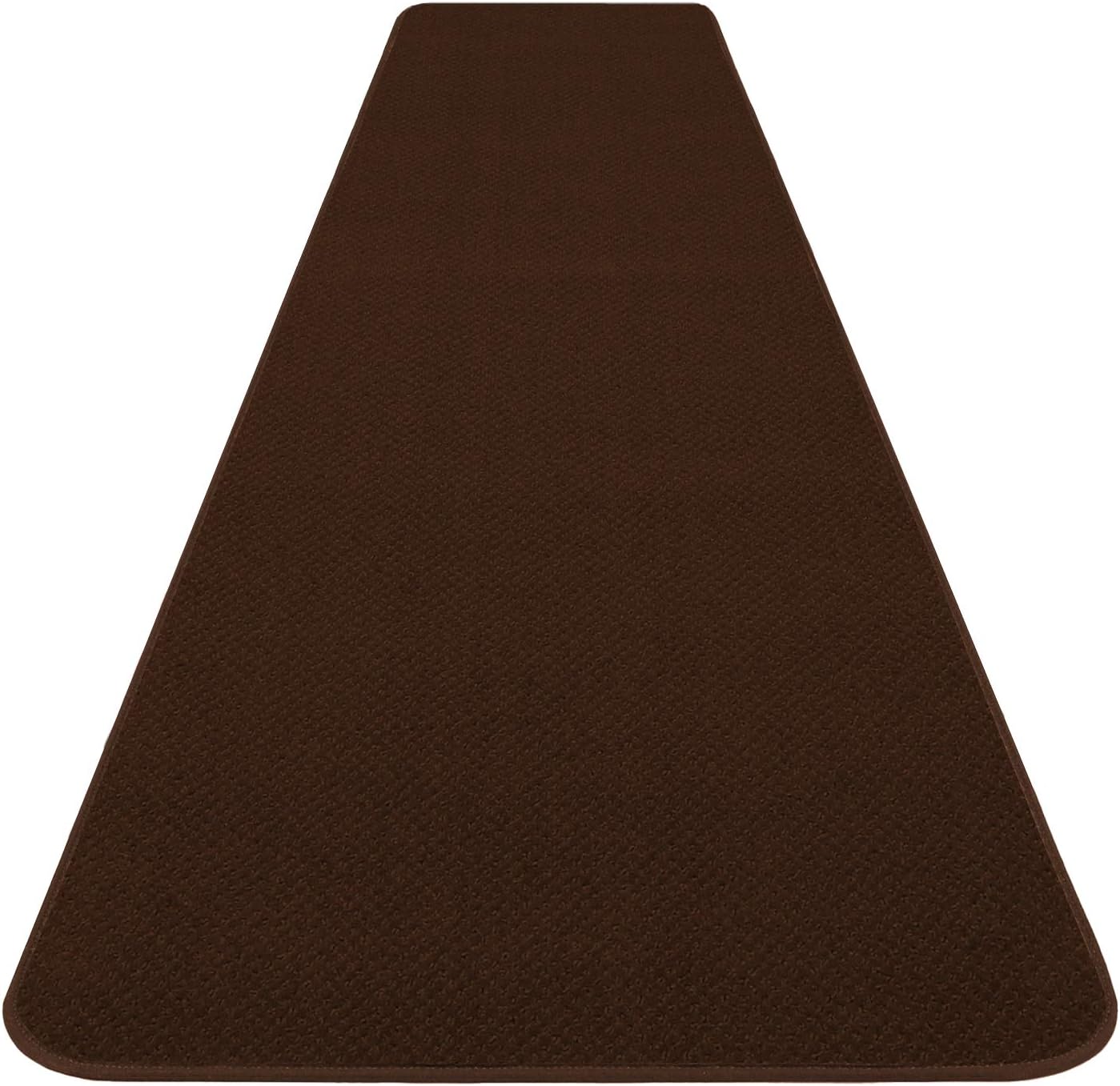 Skid-Resistant Carpet Runner in Chocolate Brown 10x27