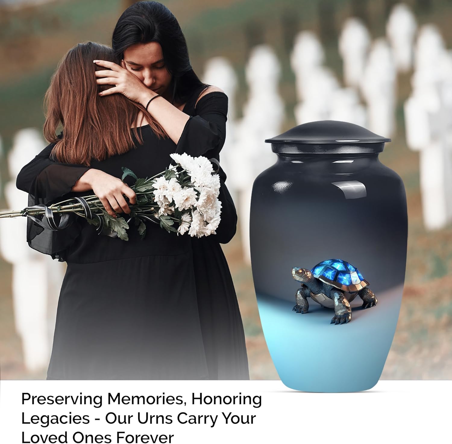 Turtle Urn for Ashes 10 Inch Decorative Cremation Urn