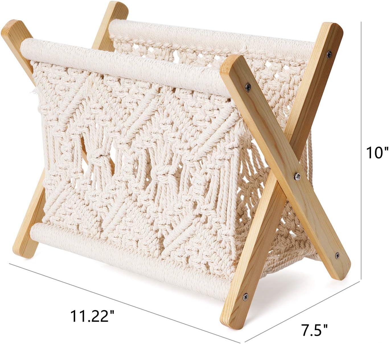 Mkono Macrame Magazine Rack Boho Storage Holder