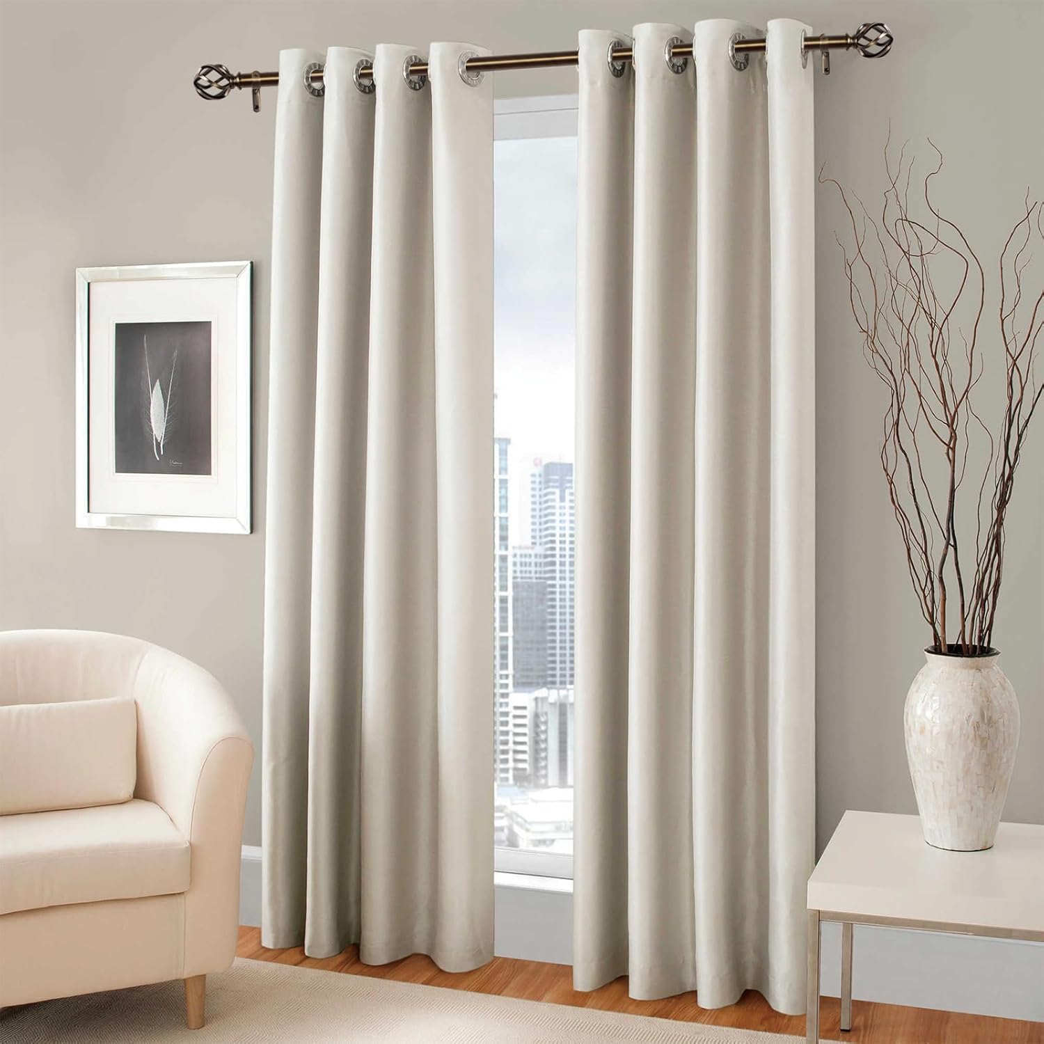 Adjustable Curtain Rods 18-88 Inches Antique Brass