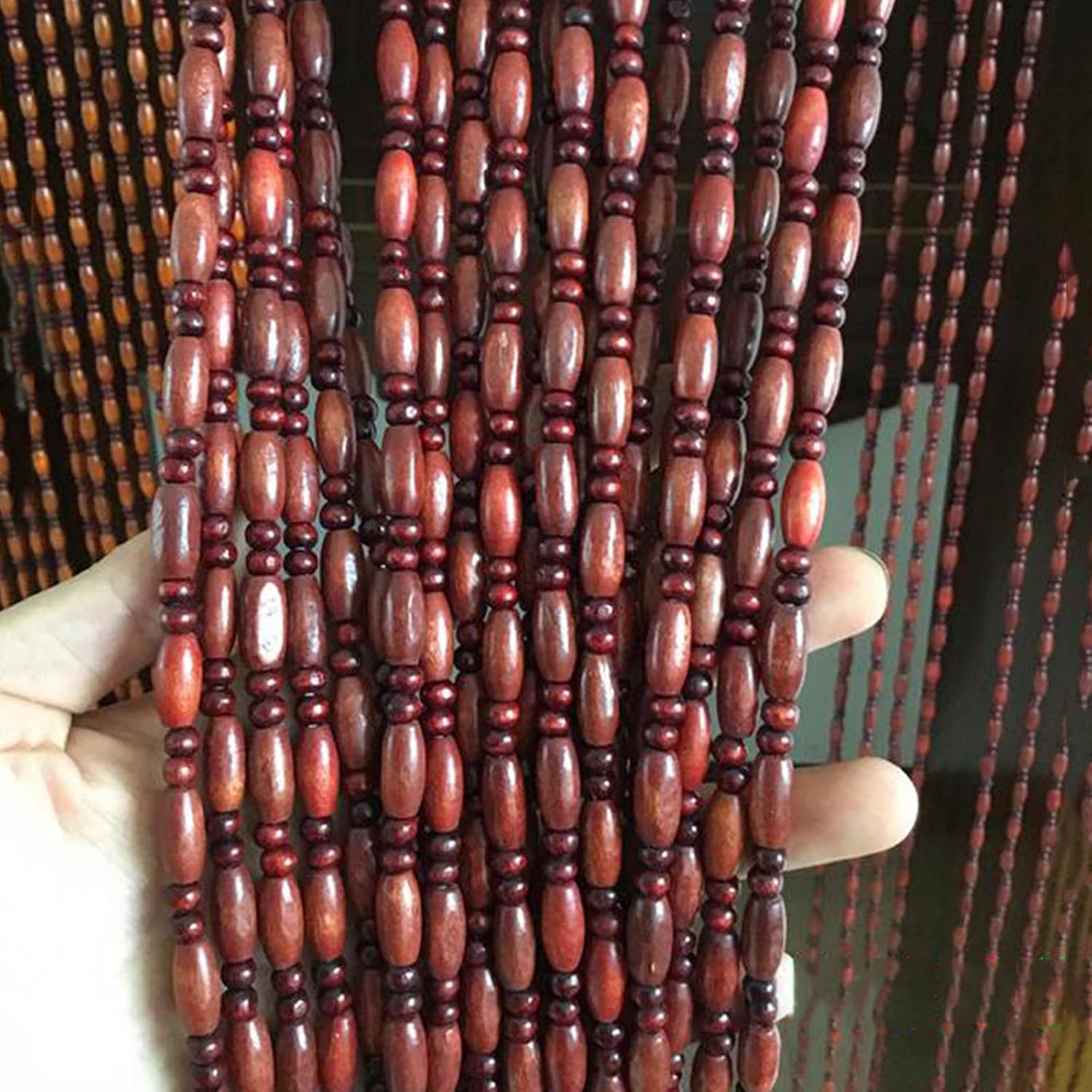 Wooden Beaded Door Curtain for Home Kitchen Room Divider