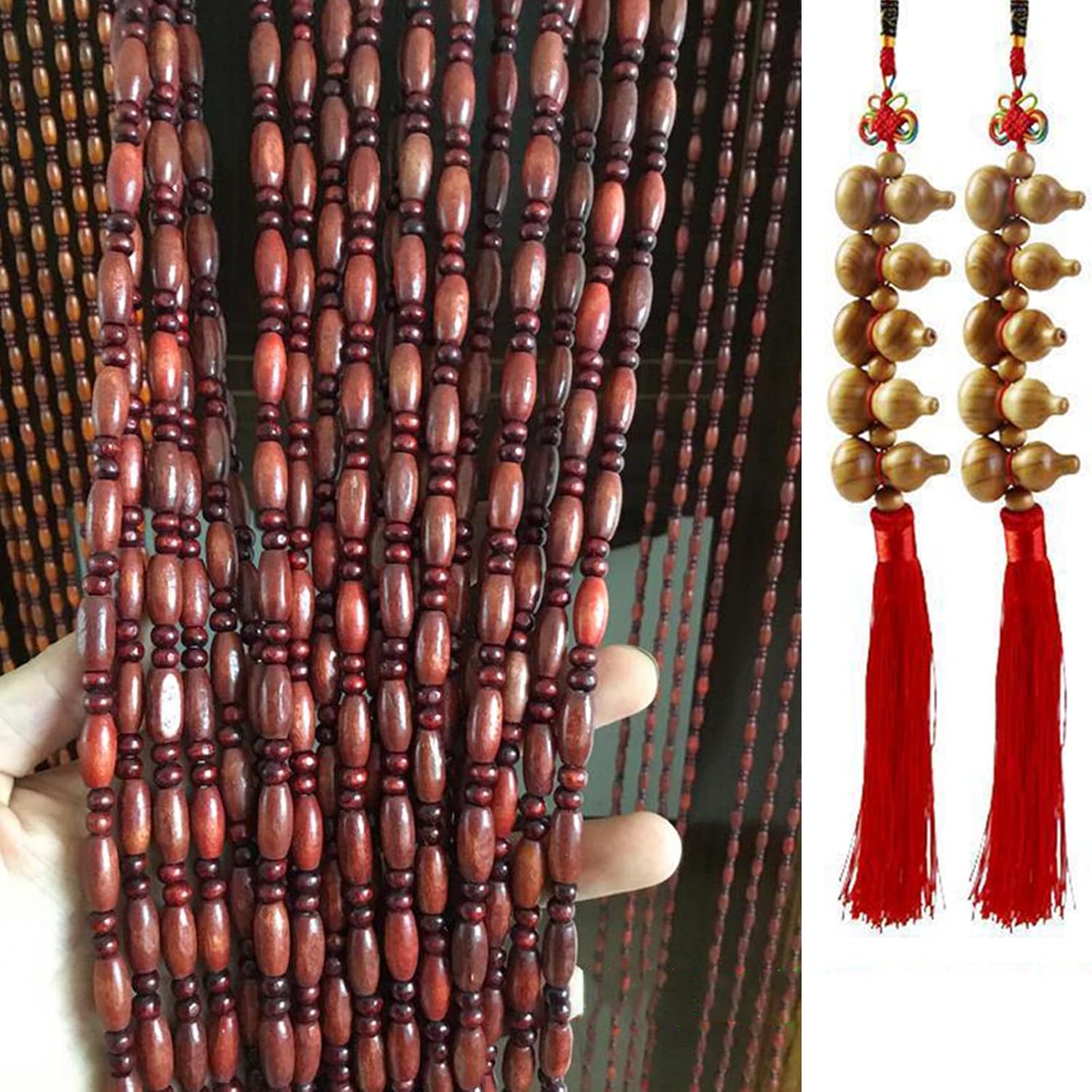 Wooden Beaded Door Curtain for Home Kitchen Room Divider