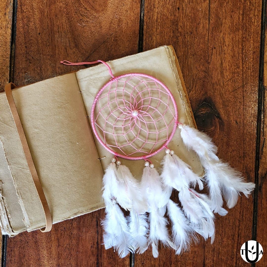 Dream Catchers for Cars with Feathers and Beads Pink