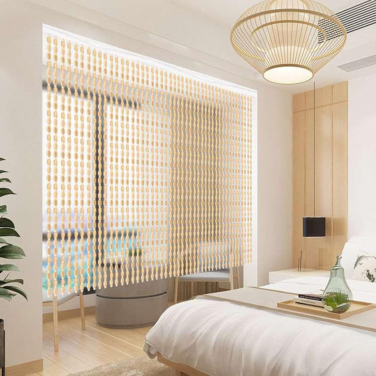 Bamboo Beaded Door Curtain for Privacy and Style