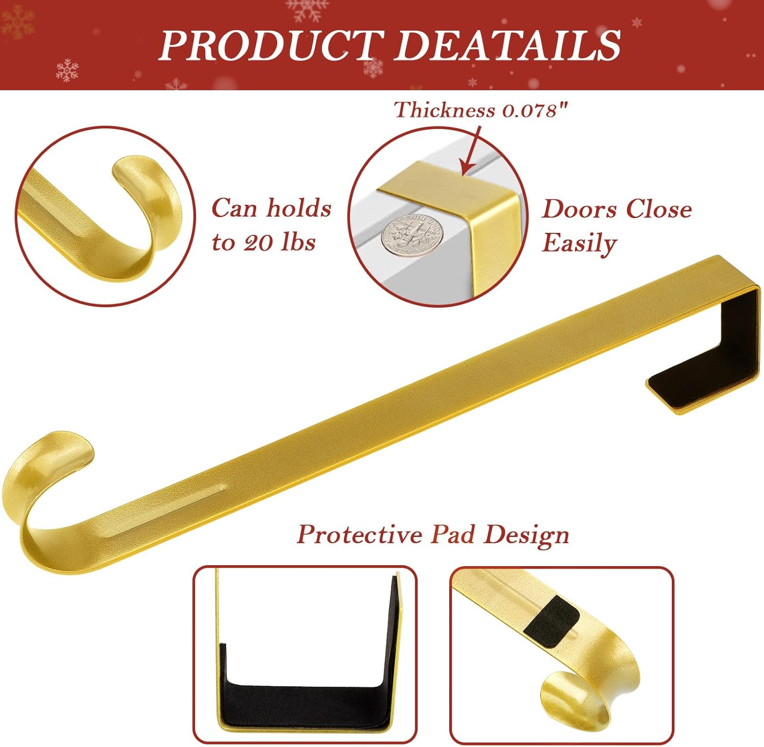 12 Inch Metal Wreath Hanger for Front Door