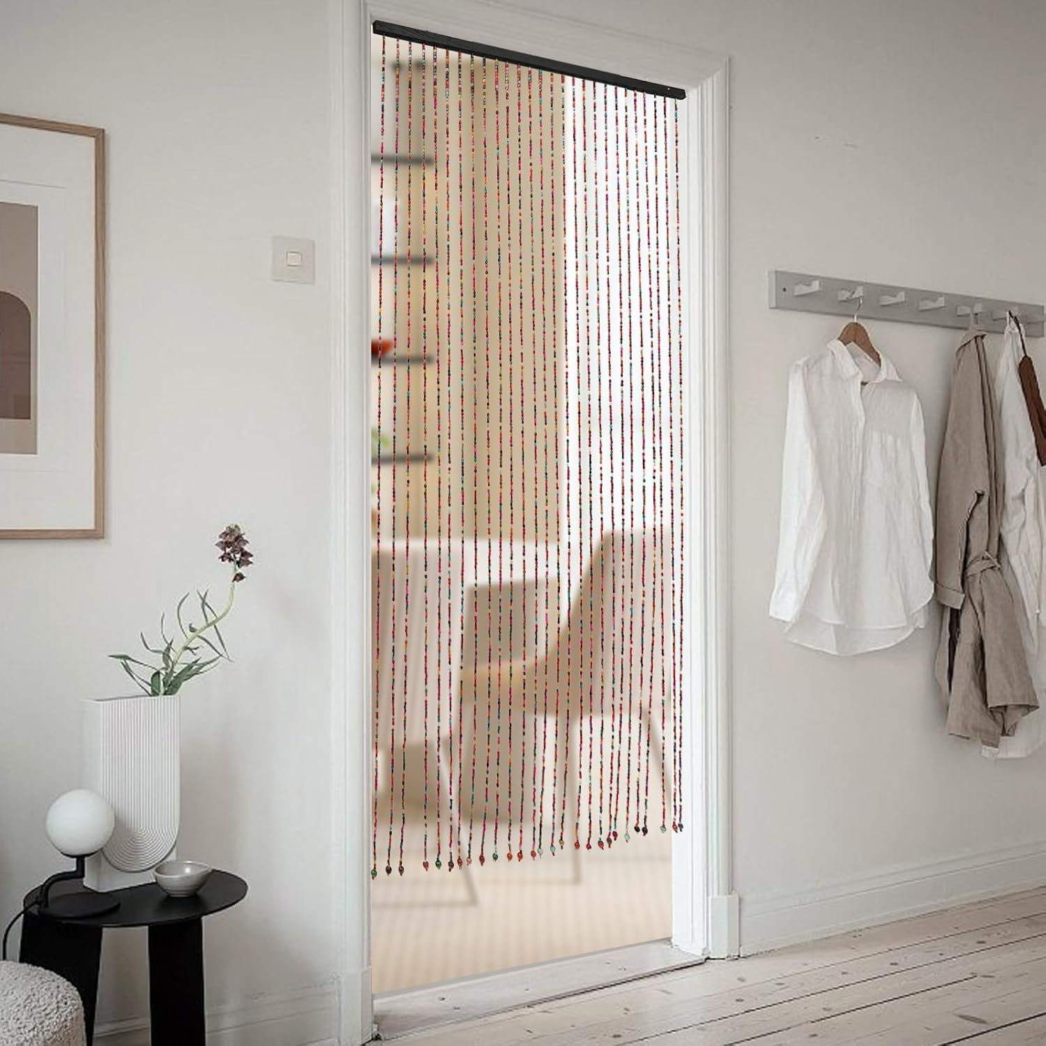 Wood Beaded Curtain for Doorway Room Divider 3543L x 689H