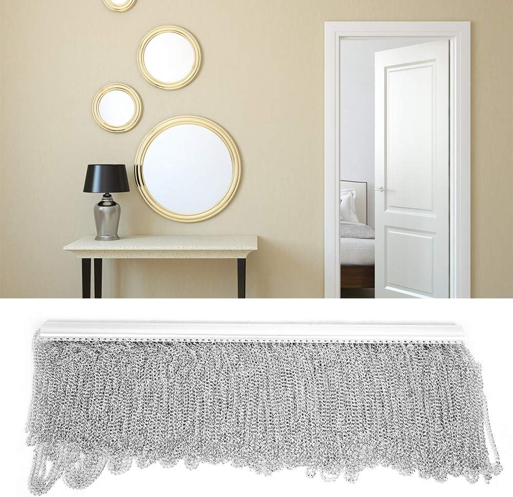 Doorway String Curtain with Silver Aluminum Chain
