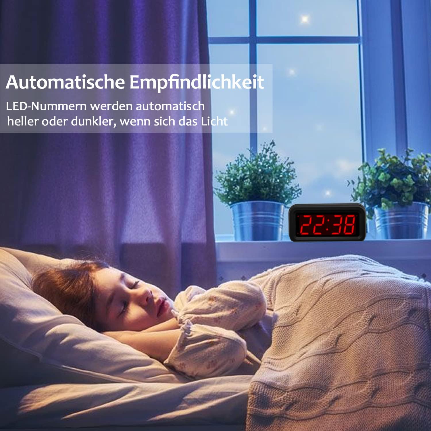 Energy Saving Digital Alarm Clock with LED Display