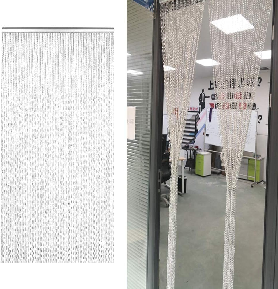 Doorway String Curtain with Silver Aluminum Chain
