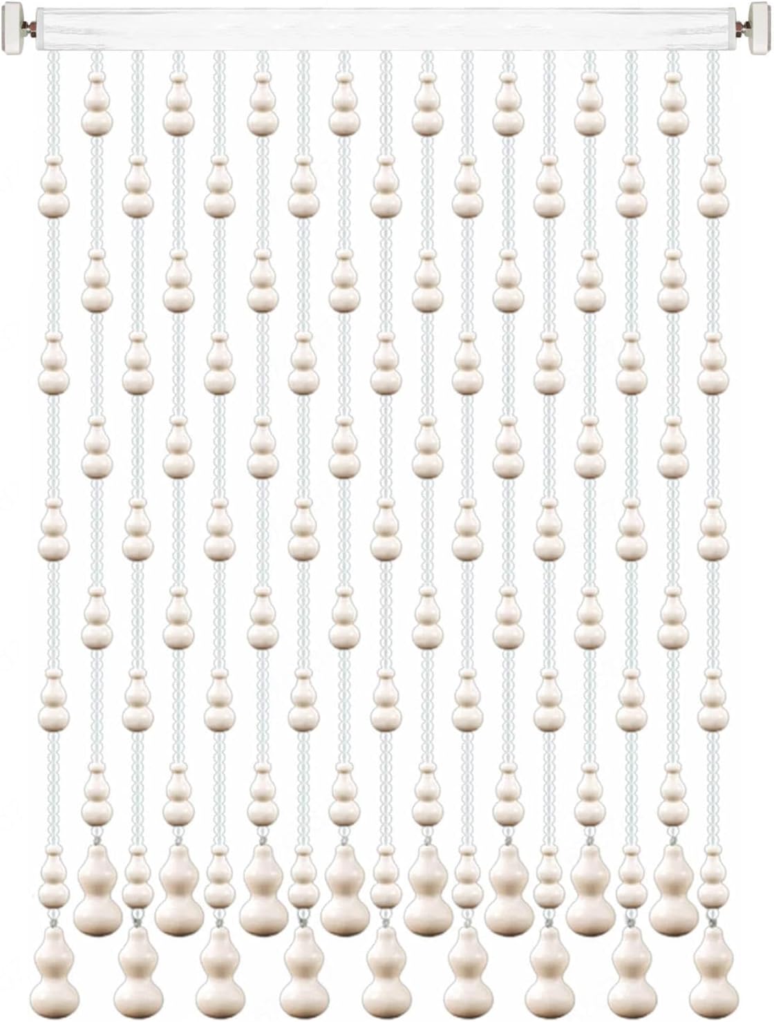 Wood Beaded Curtain with Gourd Shape Beads 65x155cm