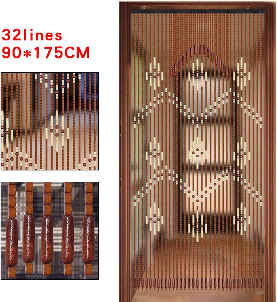 Wooden Beaded Curtain 90x175cm Door Divider