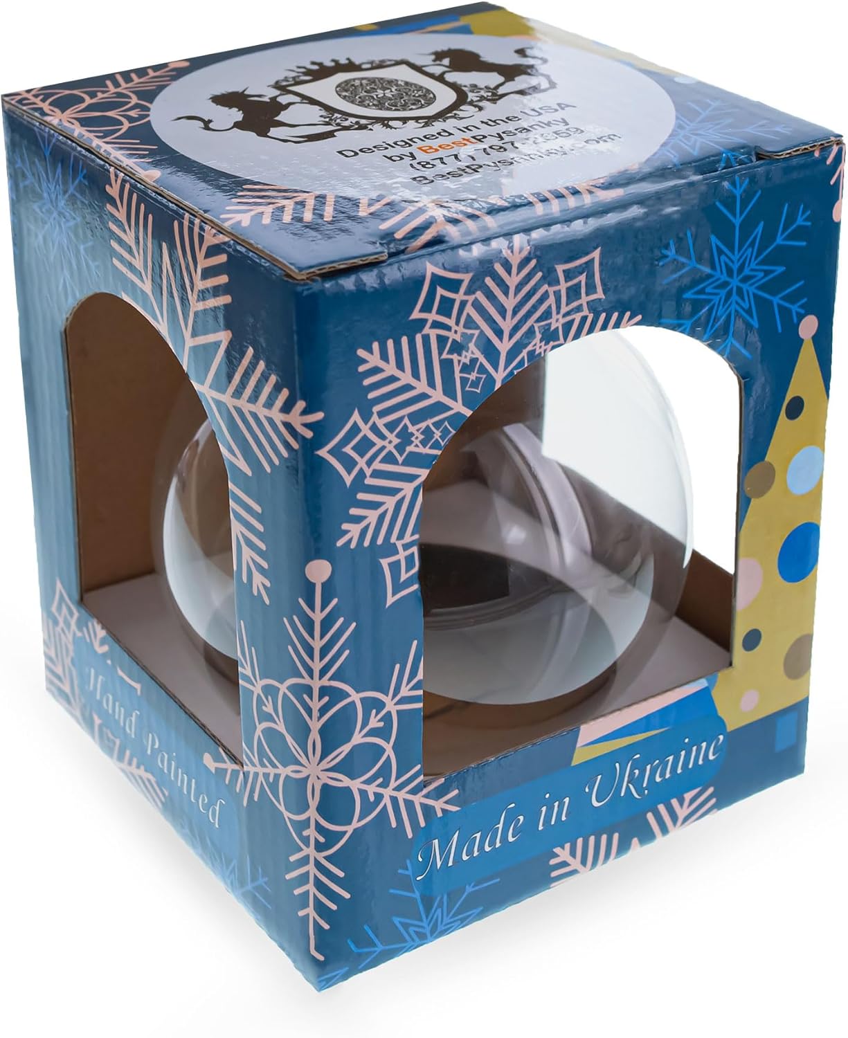 BestPysanky 4 Inch Blown Glass Menorah Ornament