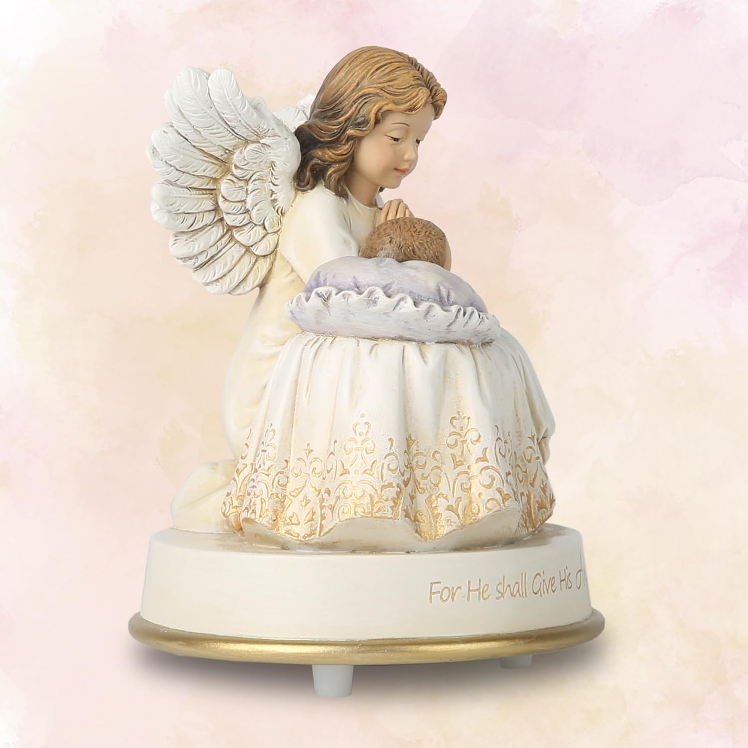 Guardian Angel Music Box Figurine - 53 Inch Musical Angel Decoration