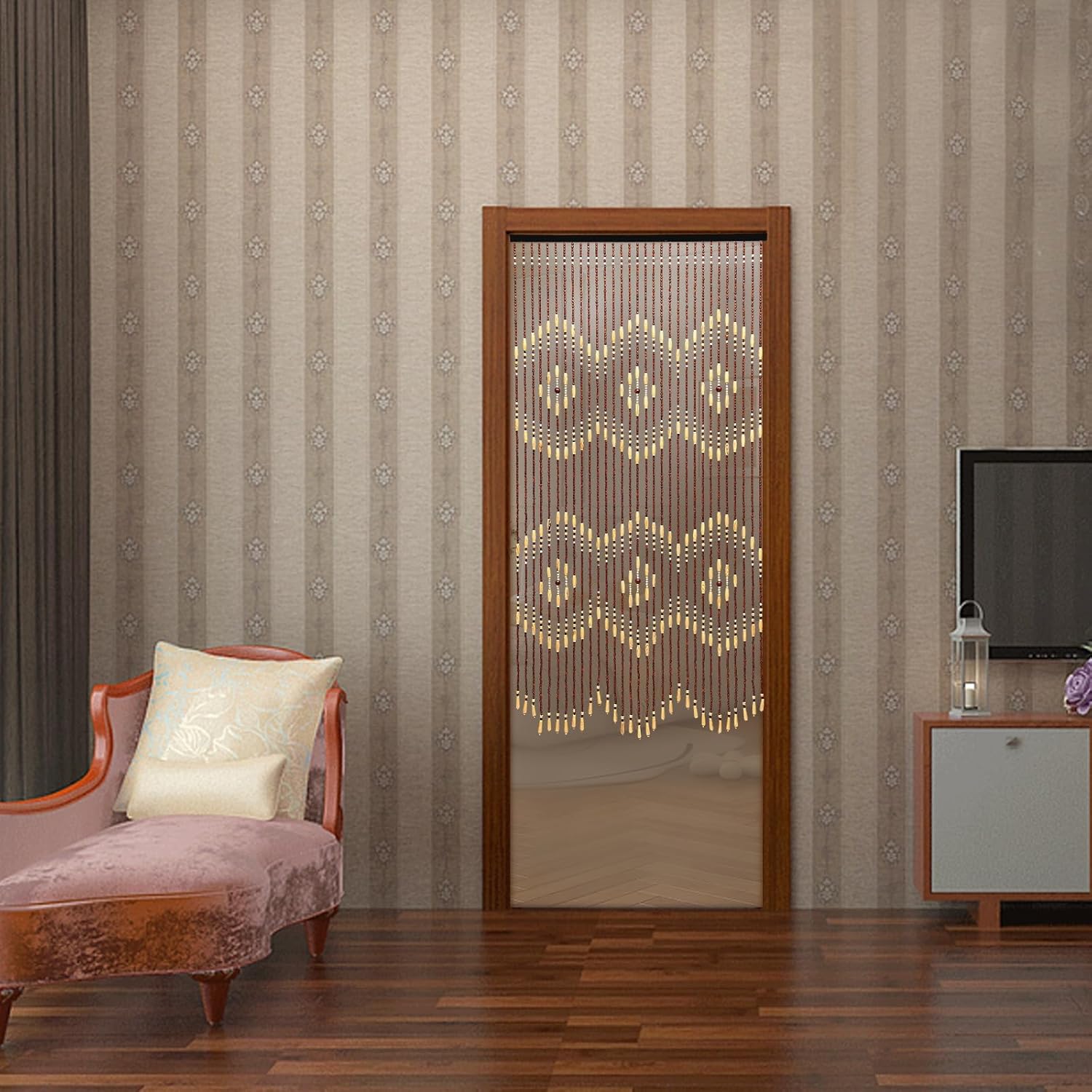 3543 x 689 Inch Wall Hanging Curtains with Wooden Beads