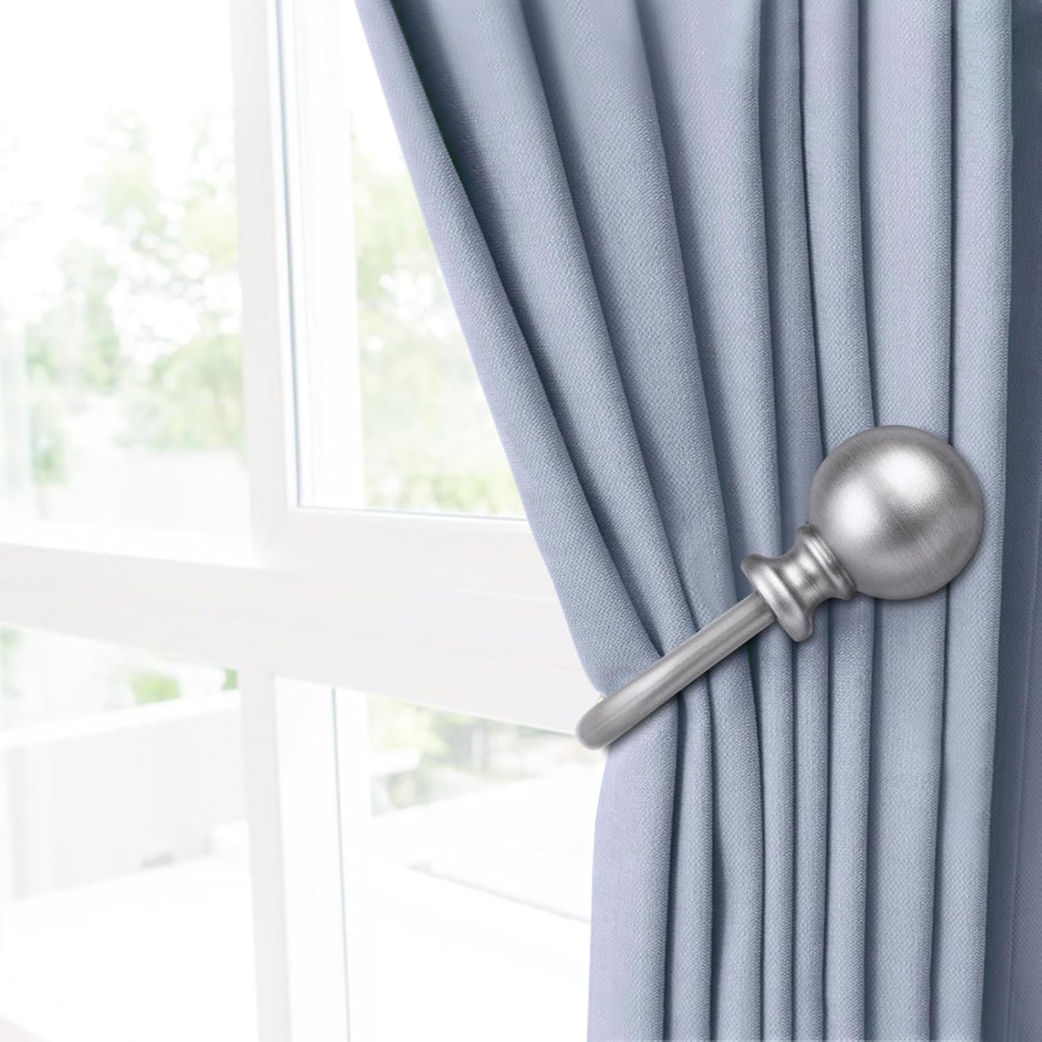 KAMANINA Decorative Curtain Holdbacks with Round Finials