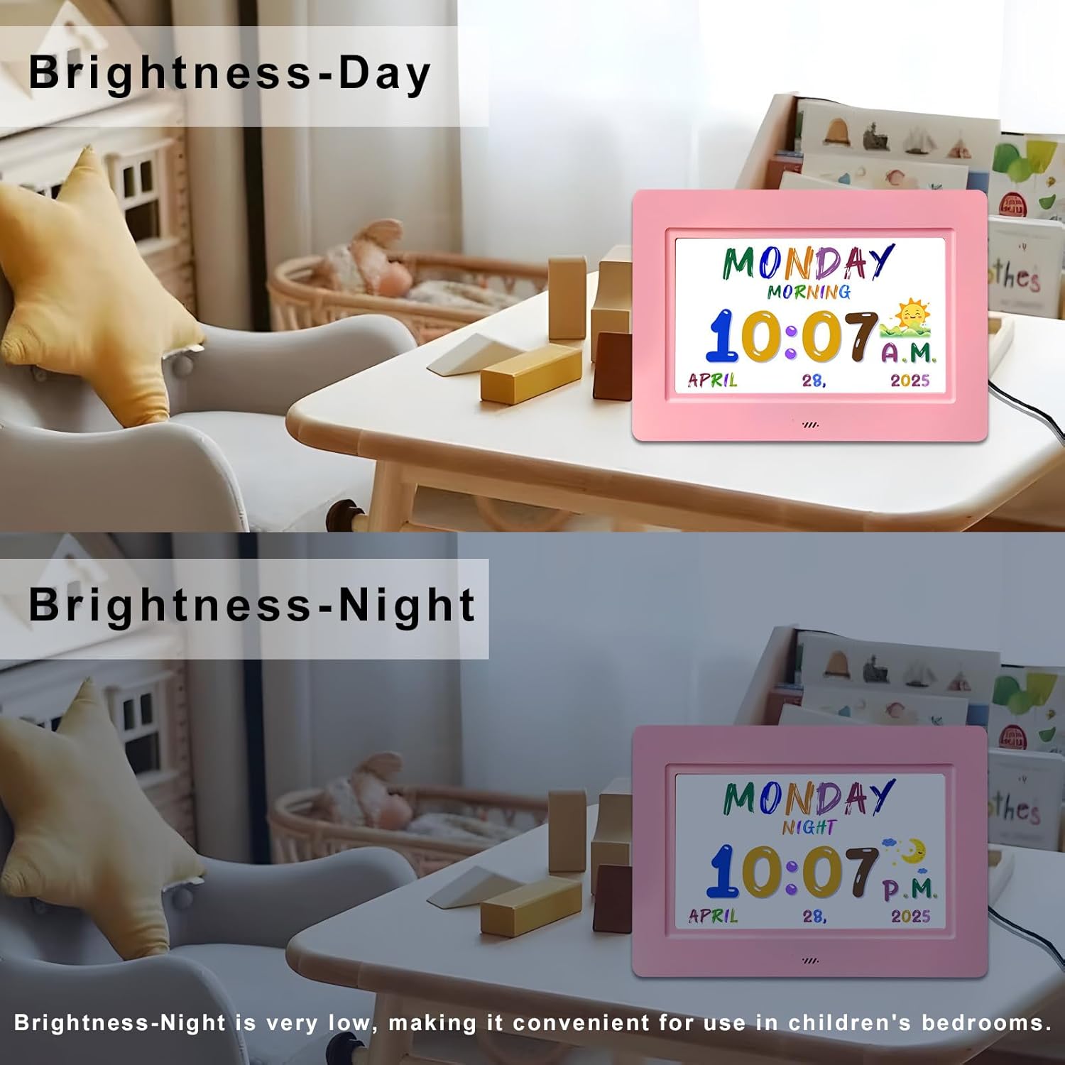 SSYA Digital Clock with 20 Alarms and Clear Display for Kids