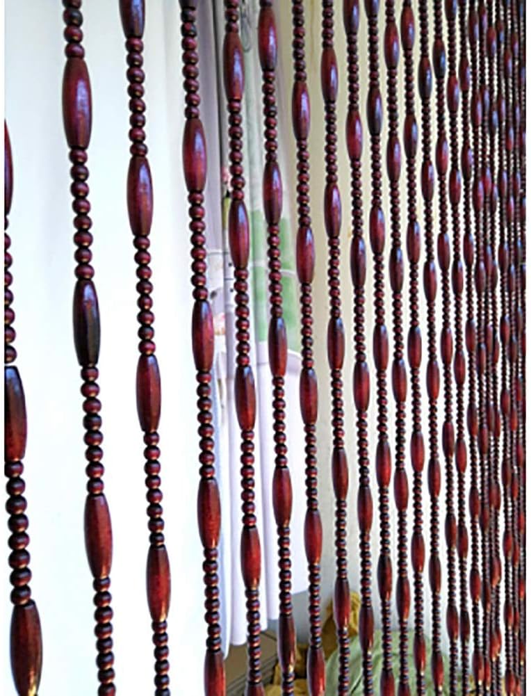 FCHMY Beaded Curtain Wooden Door Divider Panel