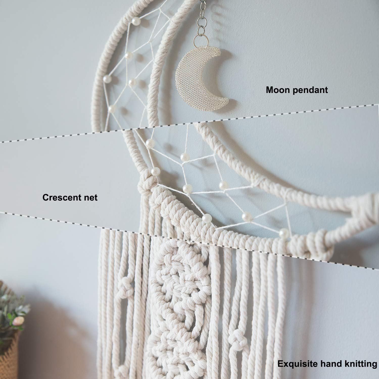 MOONFLY Dream Catcher with Moon Star Woven Wall Hanging Decoration