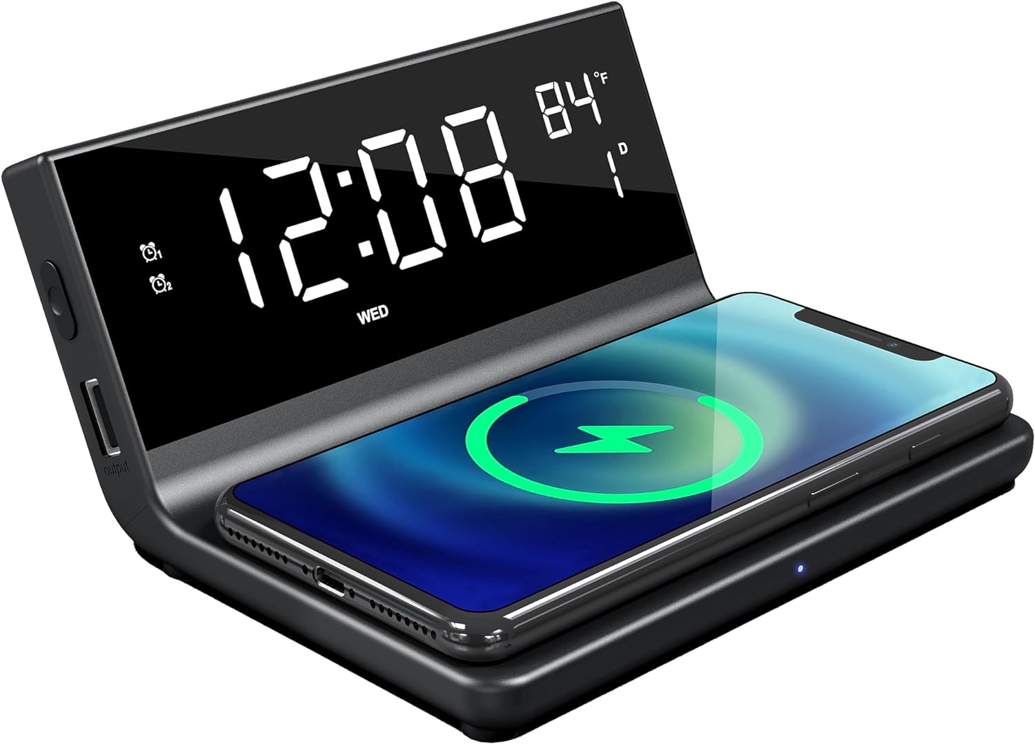 Supersonic SC-6025QI Dual Alarm Clock with Wireless Charging