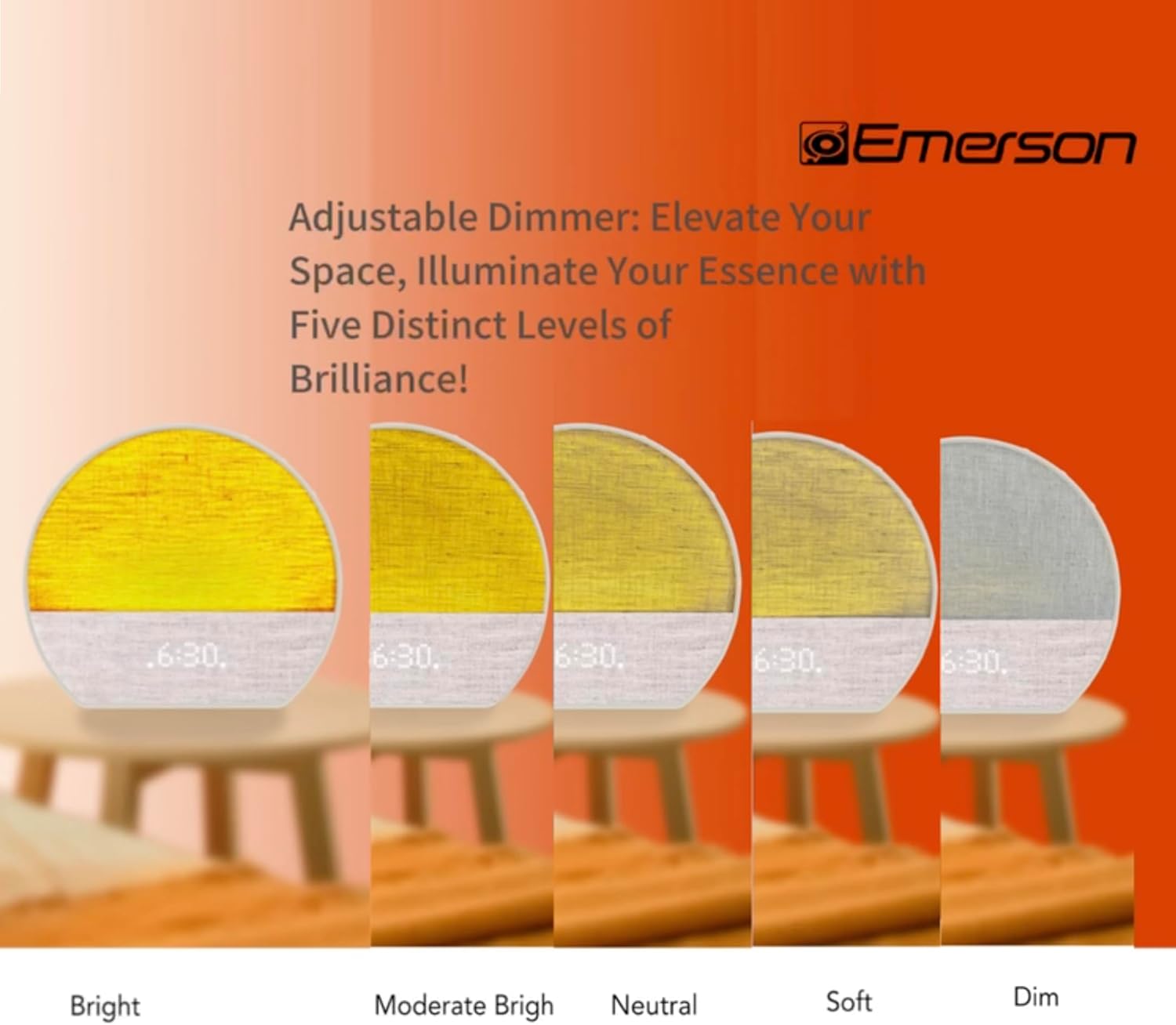 Emerson Sunrise SmartSet Alarm Clock with White Noise