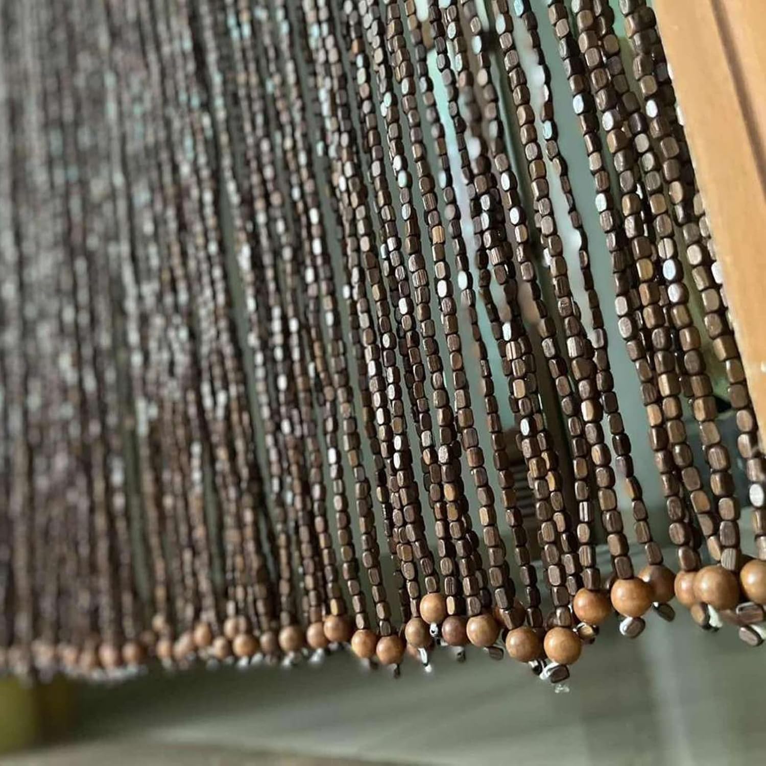 Handcrafted Bamboo Bead Curtain for Doorways and Decor