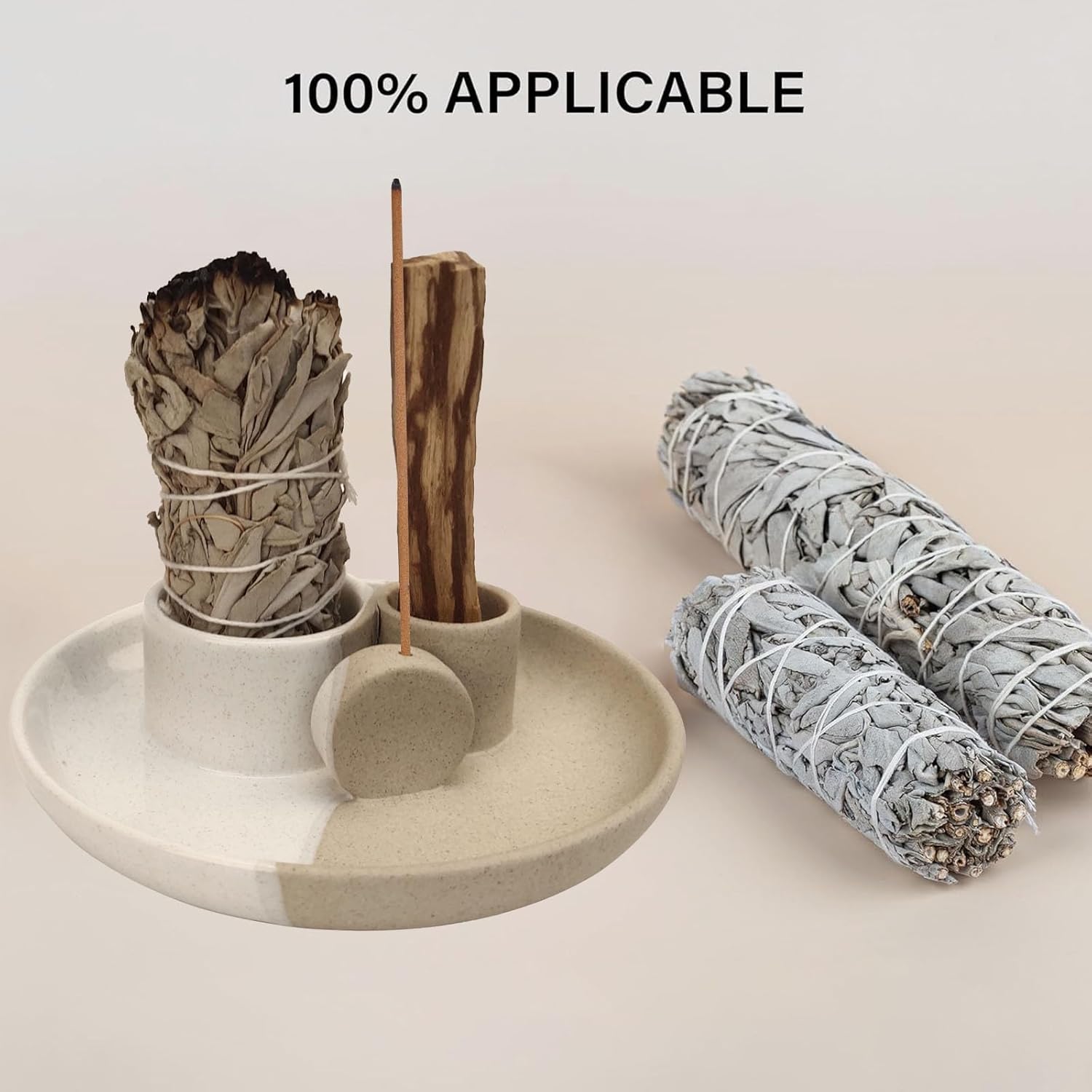 4 In 1 Incense Holder Ceramic for Yoga and Meditation