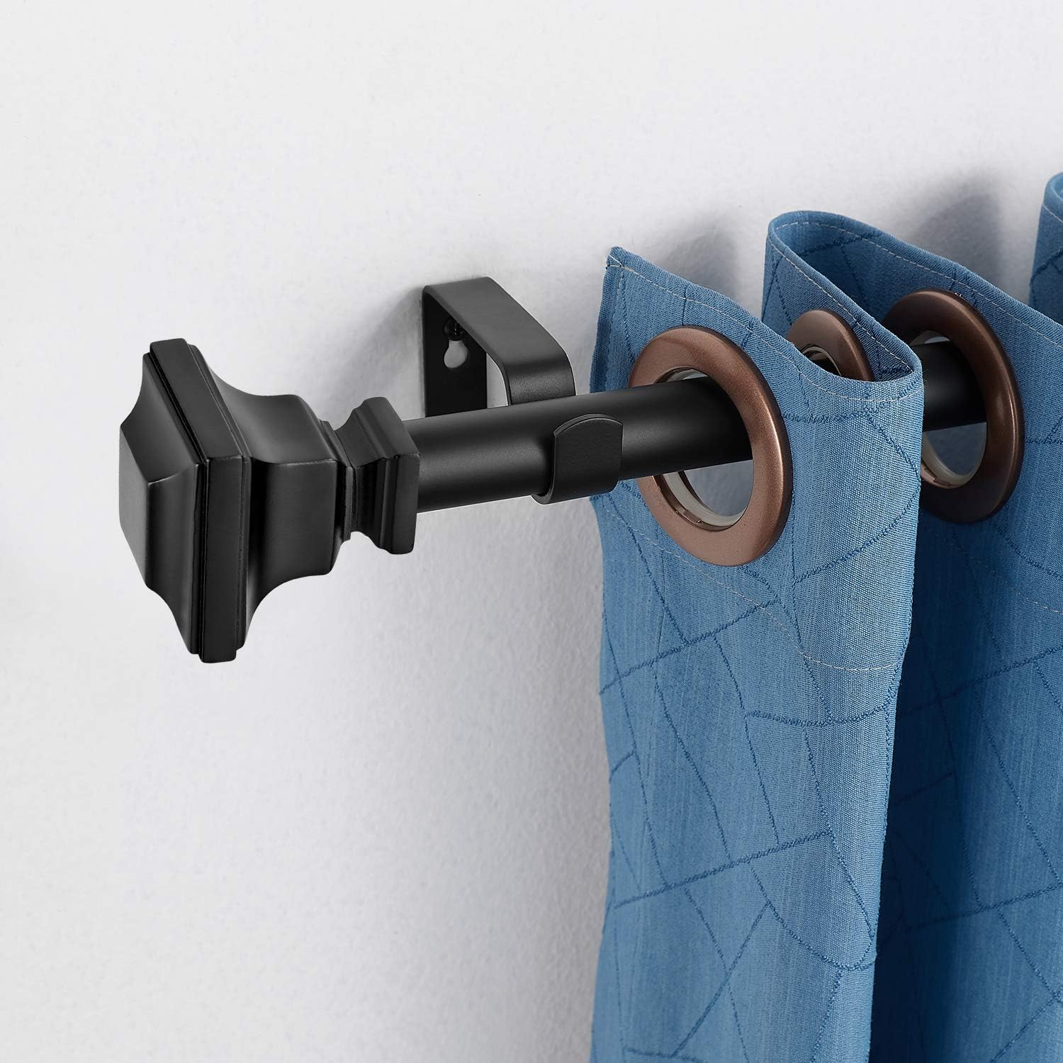 Rust-Resistant Iron Curtain Rods Black 28-48 Inches