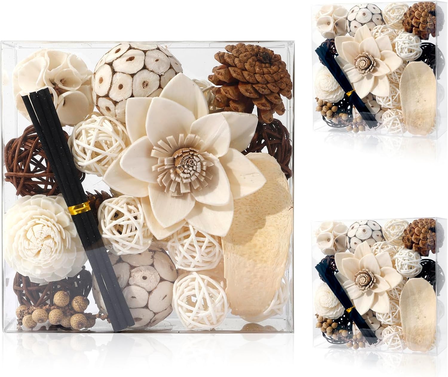 2 Boxes White Potpourri Bowl Filler for Home Decoration