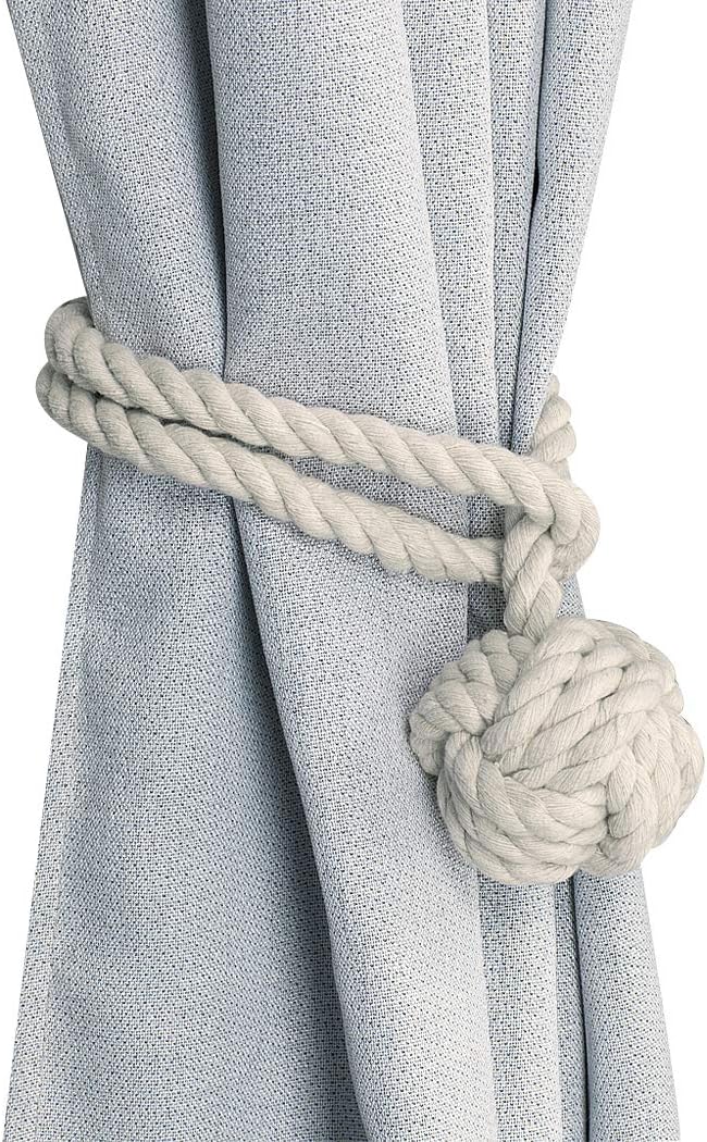 Home Queen Curtain Tiebacks Nautical Style 2 Pairs Beige