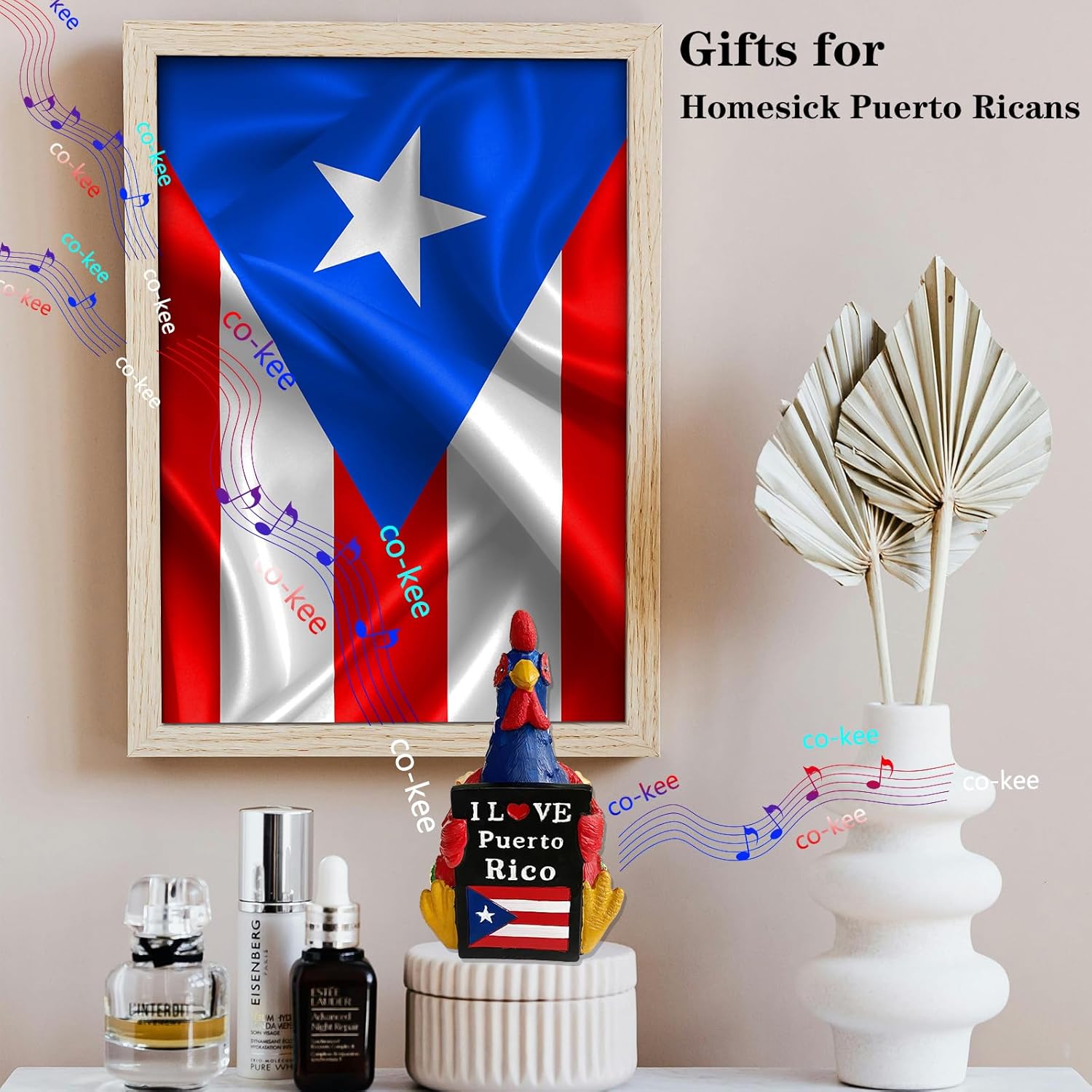 Puerto Rico Coqui Music Box Figurine Boricua Decor