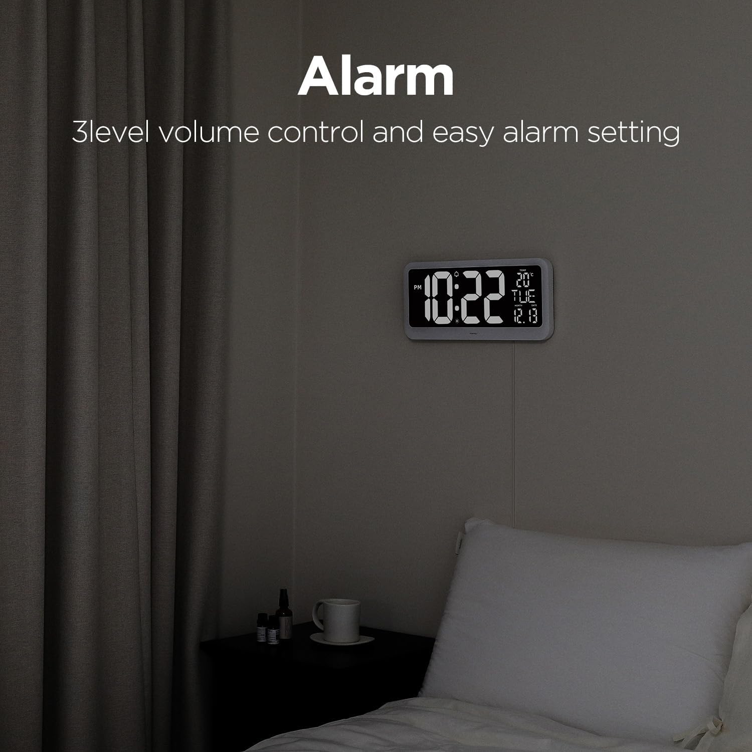 Mooas Digital Alarm Clock with Mirror Display