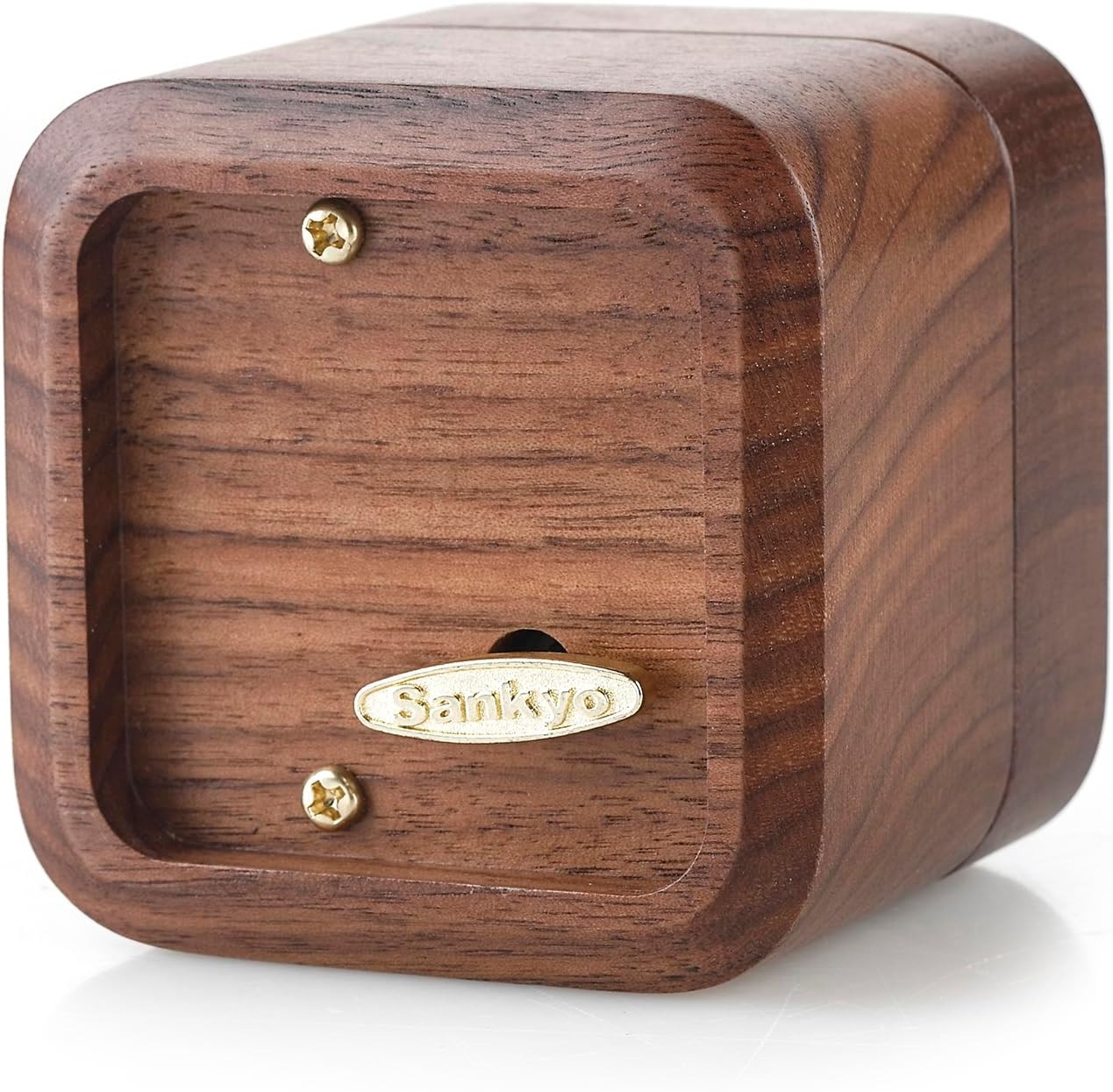 Walnut Wood Music Box Proposal Ring with You Are My Sunshine Tune