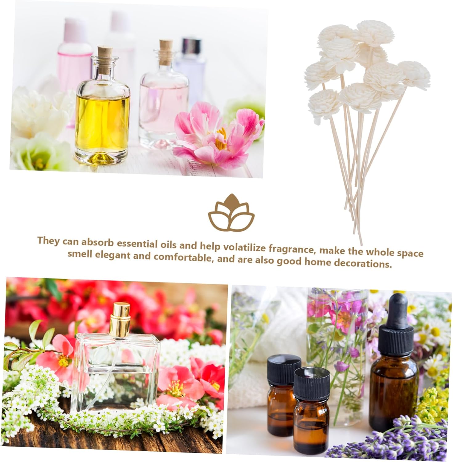 FRCOLOR 10pcs Aroma Diffuser Sticks for Home Fragrance