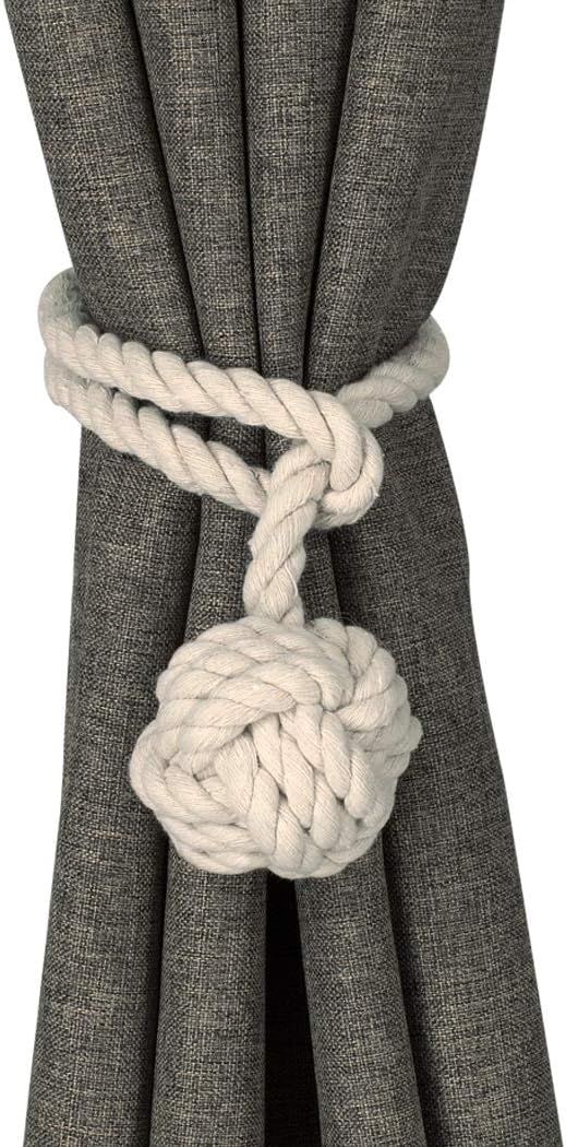 Home Queen Curtain Tiebacks Nautical Style 2 Pairs Beige