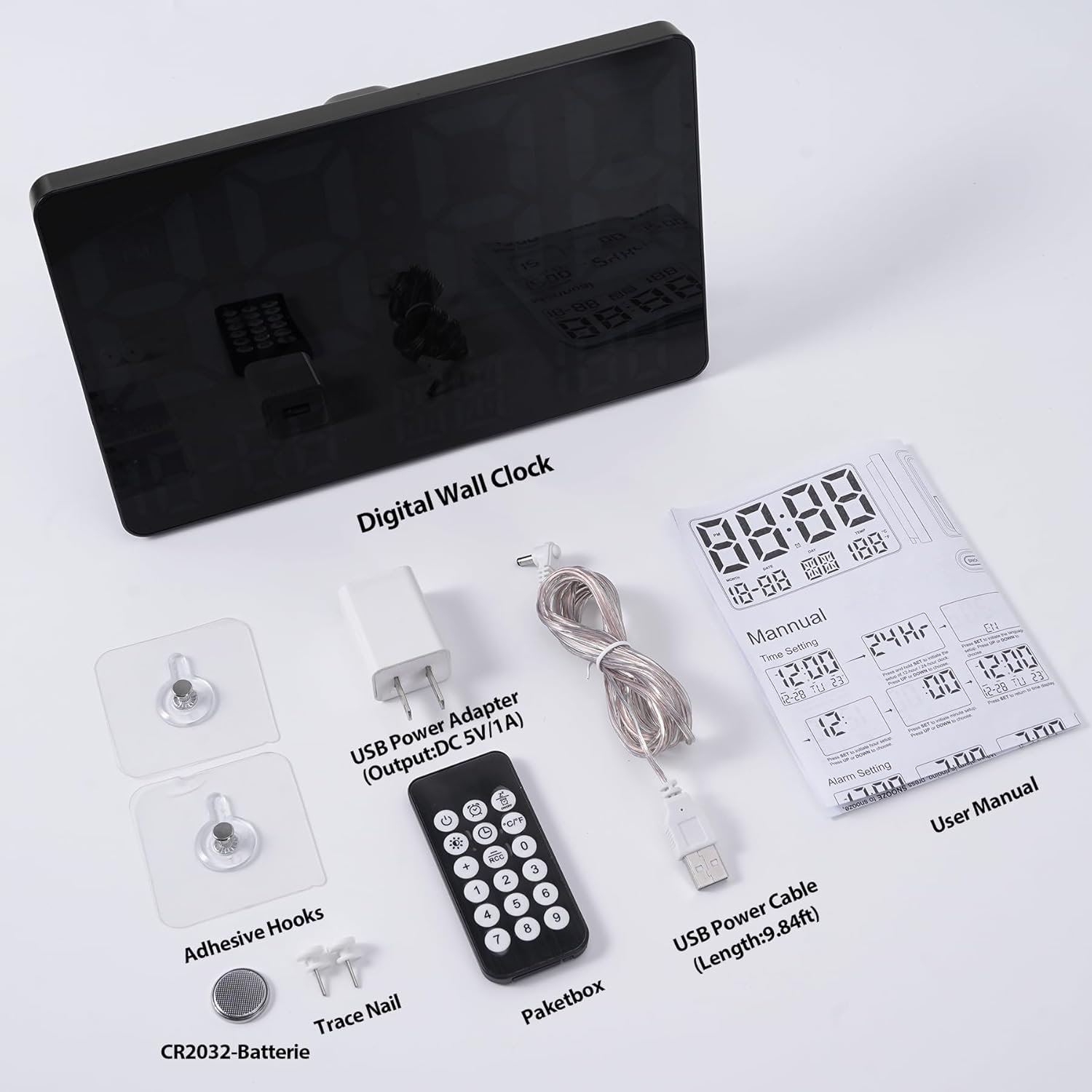 SZELAM Digital Wall Clock with Remote Control