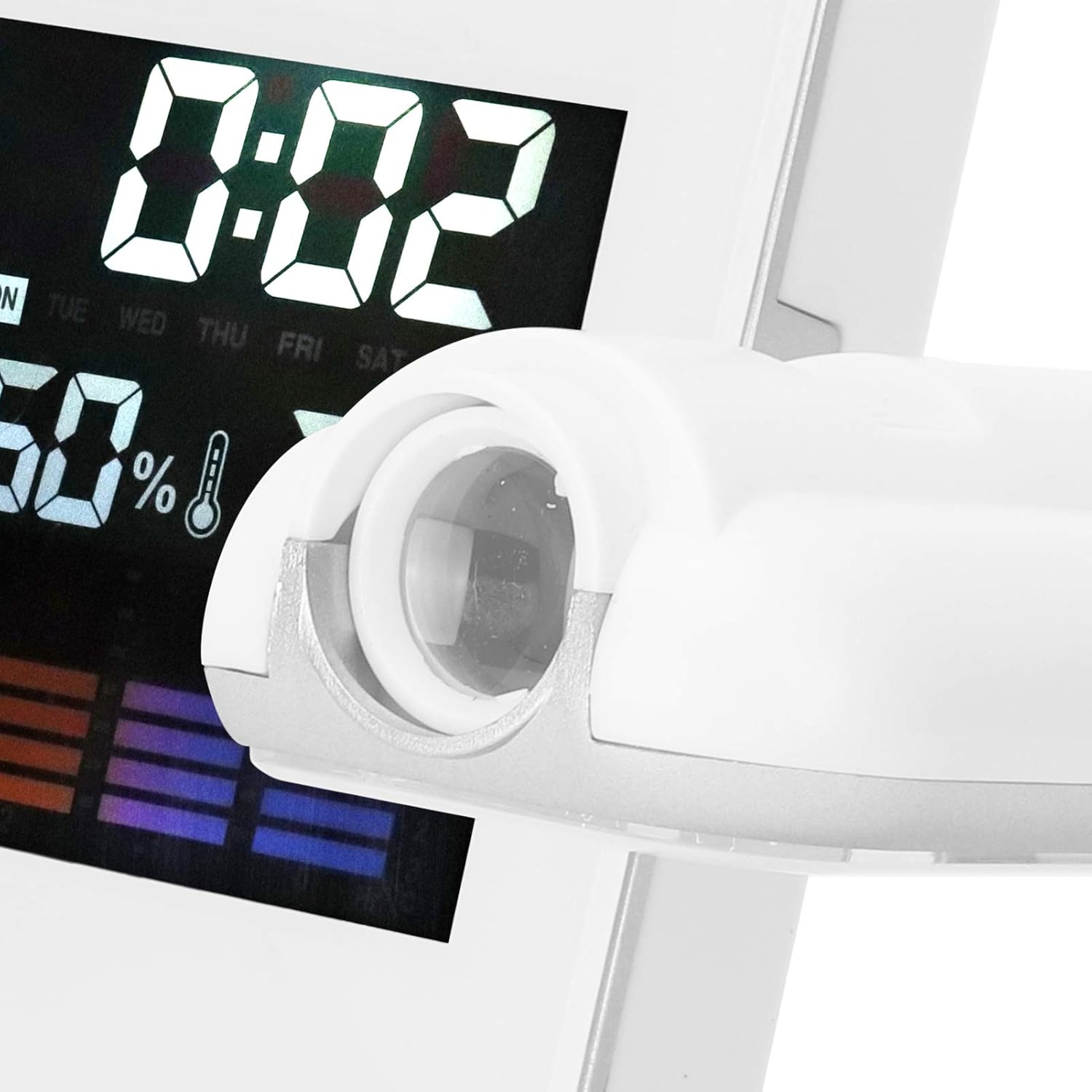 White Projection Alarm Clock with Weather Forecast
