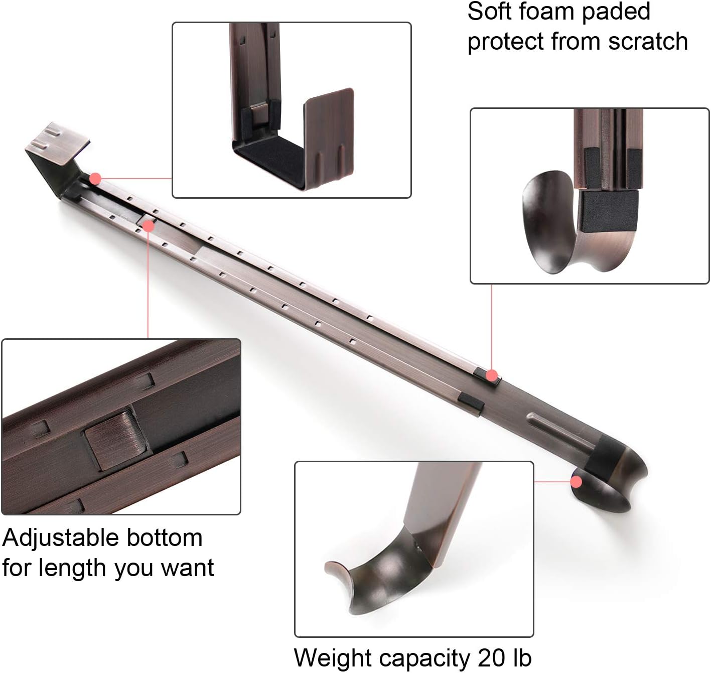 Myfolrena Wreath Hanger Adjustable Door Mount