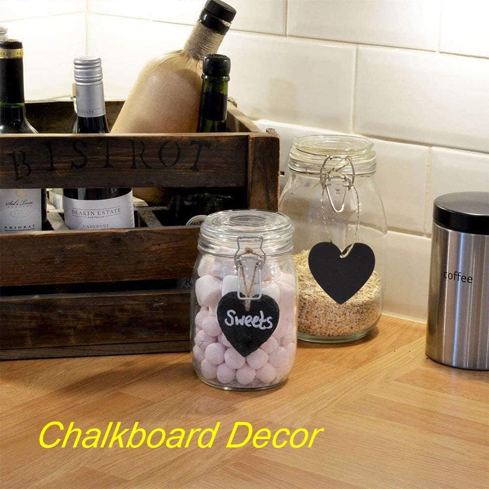 15Pcs Mini Heart Shaped Chalkboard Signs for Decorations