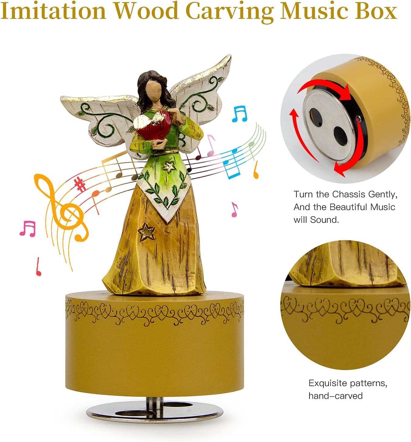 Guardian Angel Music Box Figurine for Women Girls