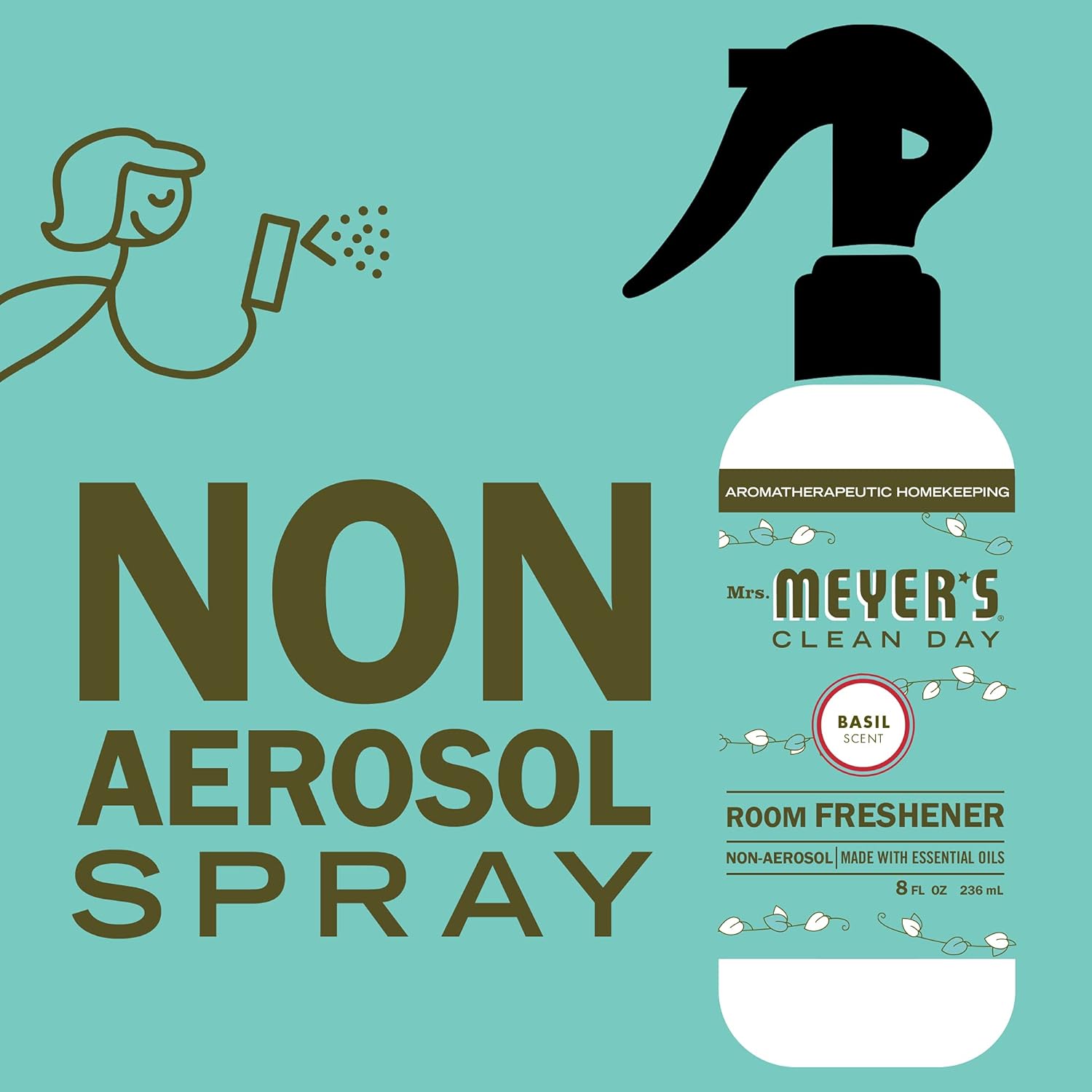 Mrs Meyers Clean Day Basil Room Spray 8 Fl Oz