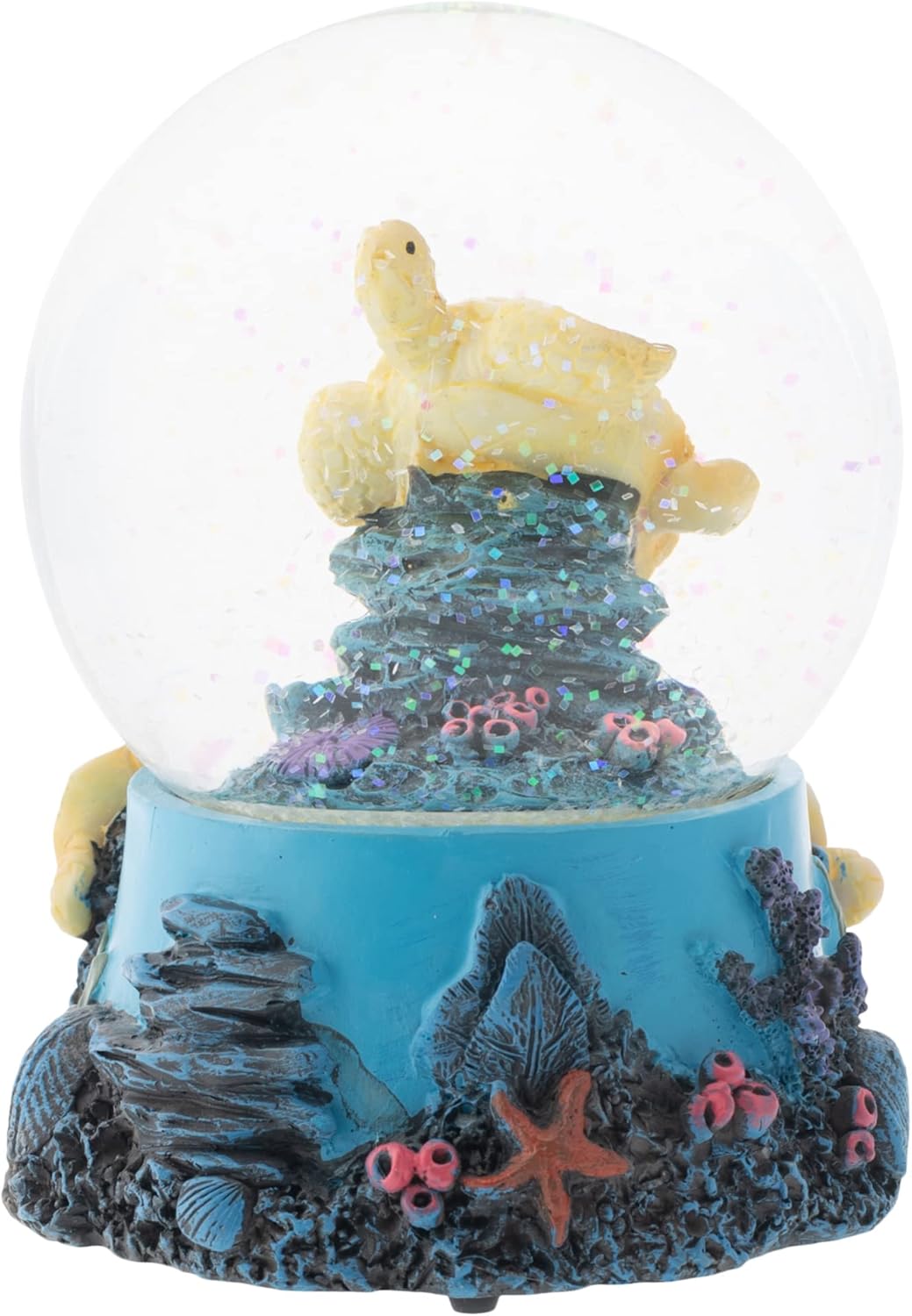 Elanze Designs Musical Glitter Snow Globe with Sea Turtle Decoration