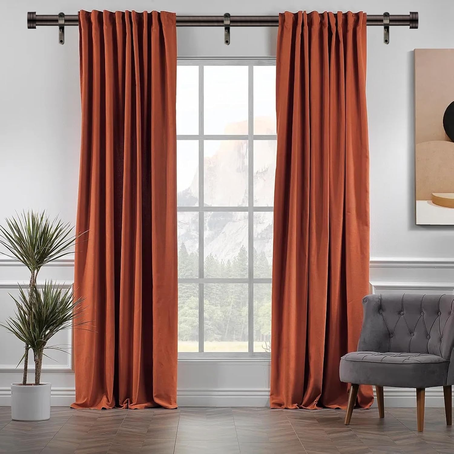 Adjustable Curtain Rods 18 to 45 Inches 1 Inch Diameter Metal