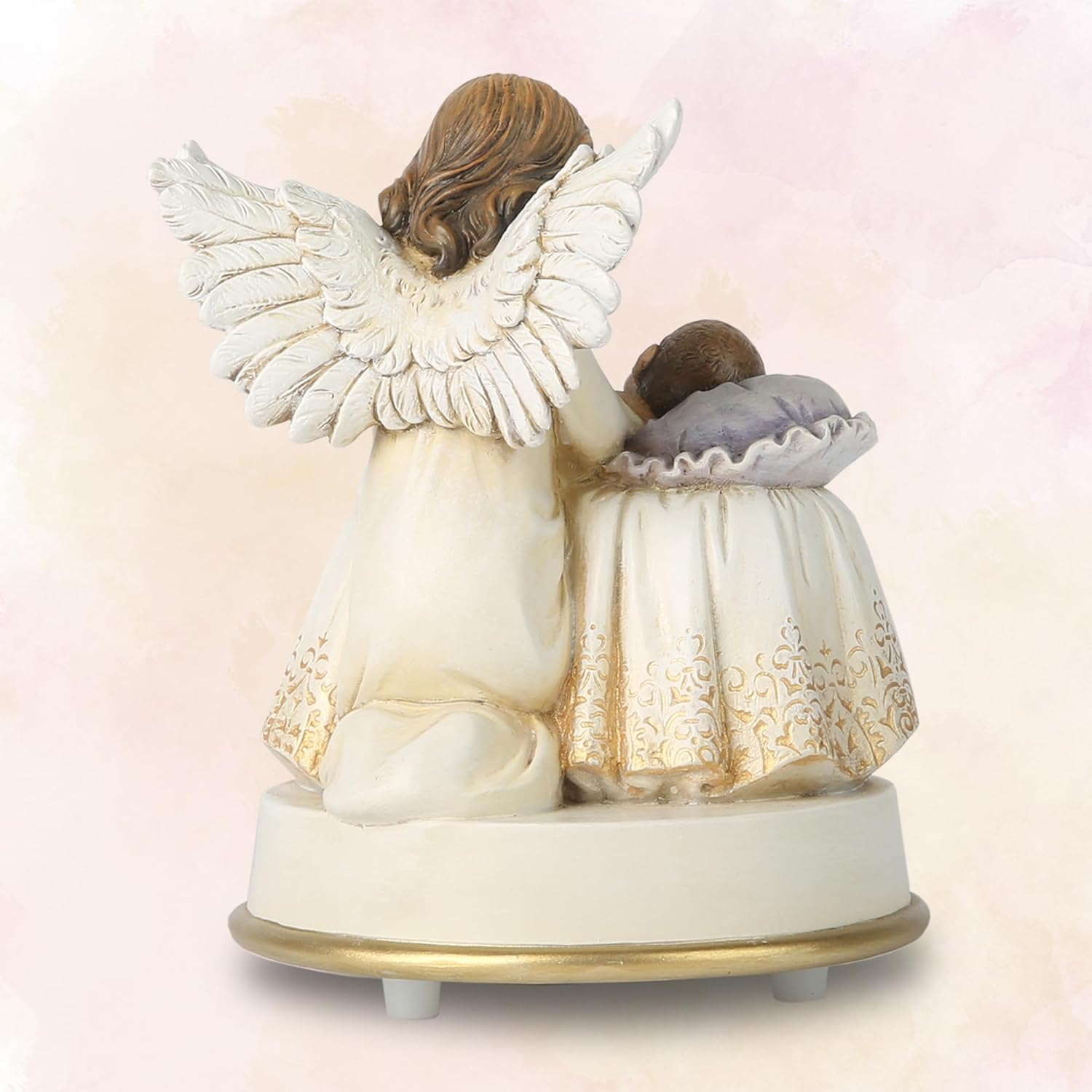 Guardian Angel Music Box Figurine - 53 Inch Musical Angel Decoration