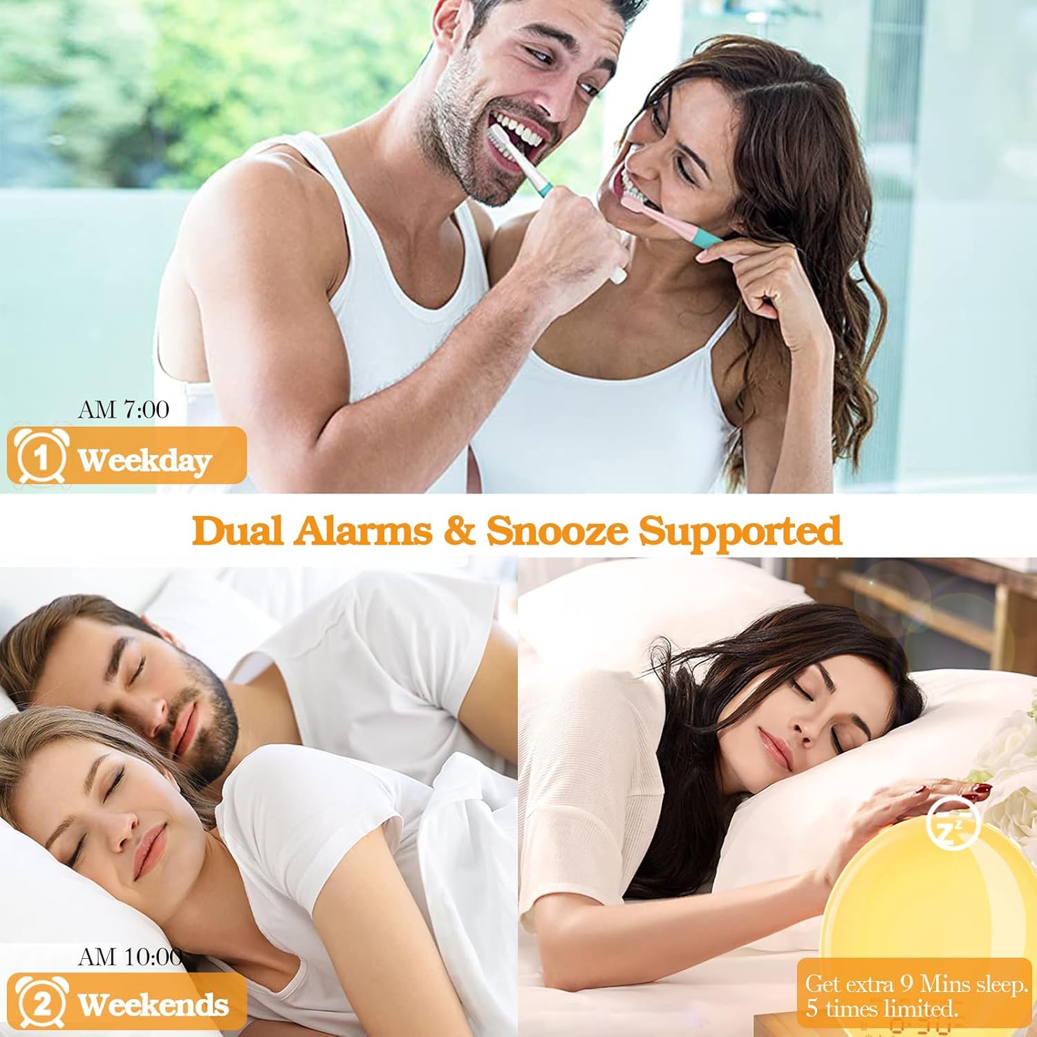 Wake Up Light Sunrise Alarm Clock with White Noise and Dual Alarm