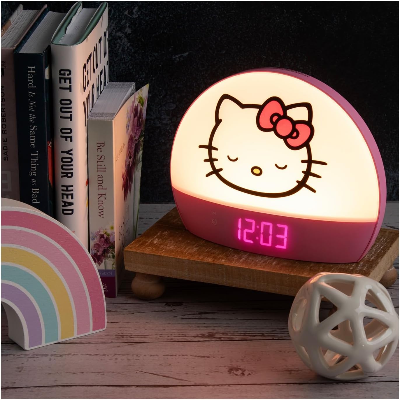 Hello Kitty Sunrise Alarm Clock with Night Light and USB Charging