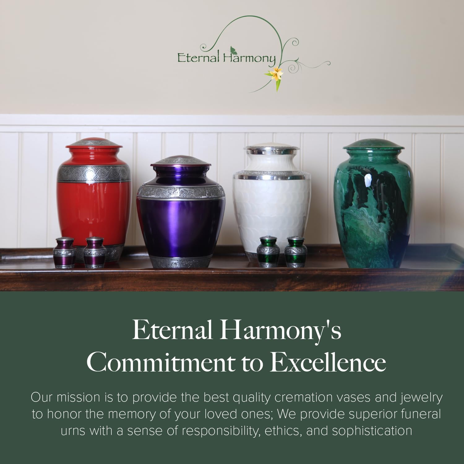 Eternal Harmony Large Urn for Ashes 7x11 Inch